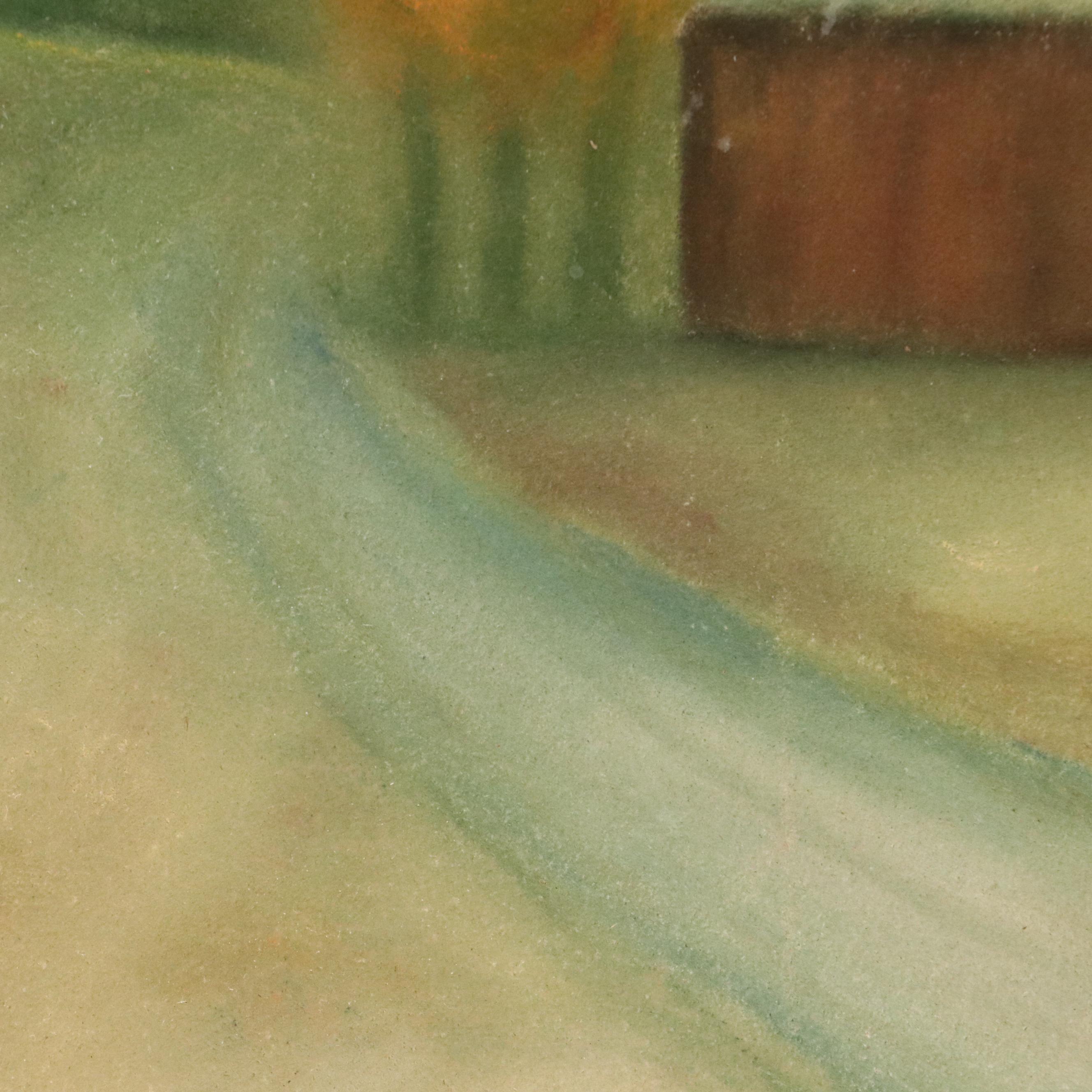 Rural Landscape Pastel Drawing, 21st Century