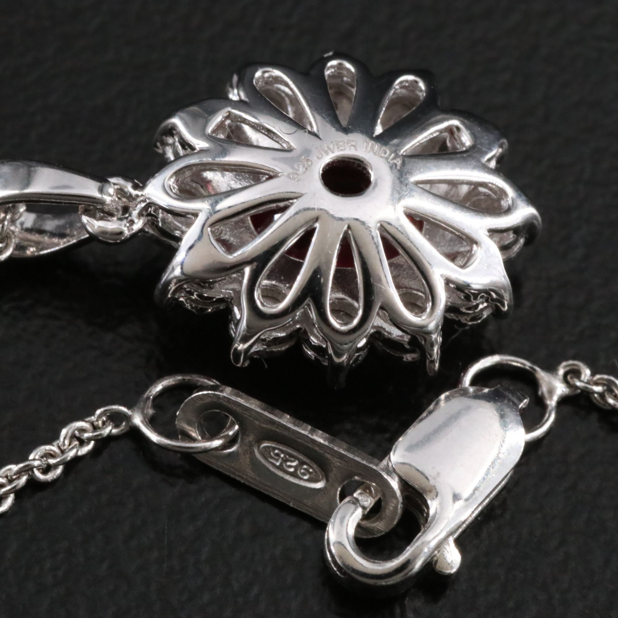 Sterling Ruby and Diamond Necklace