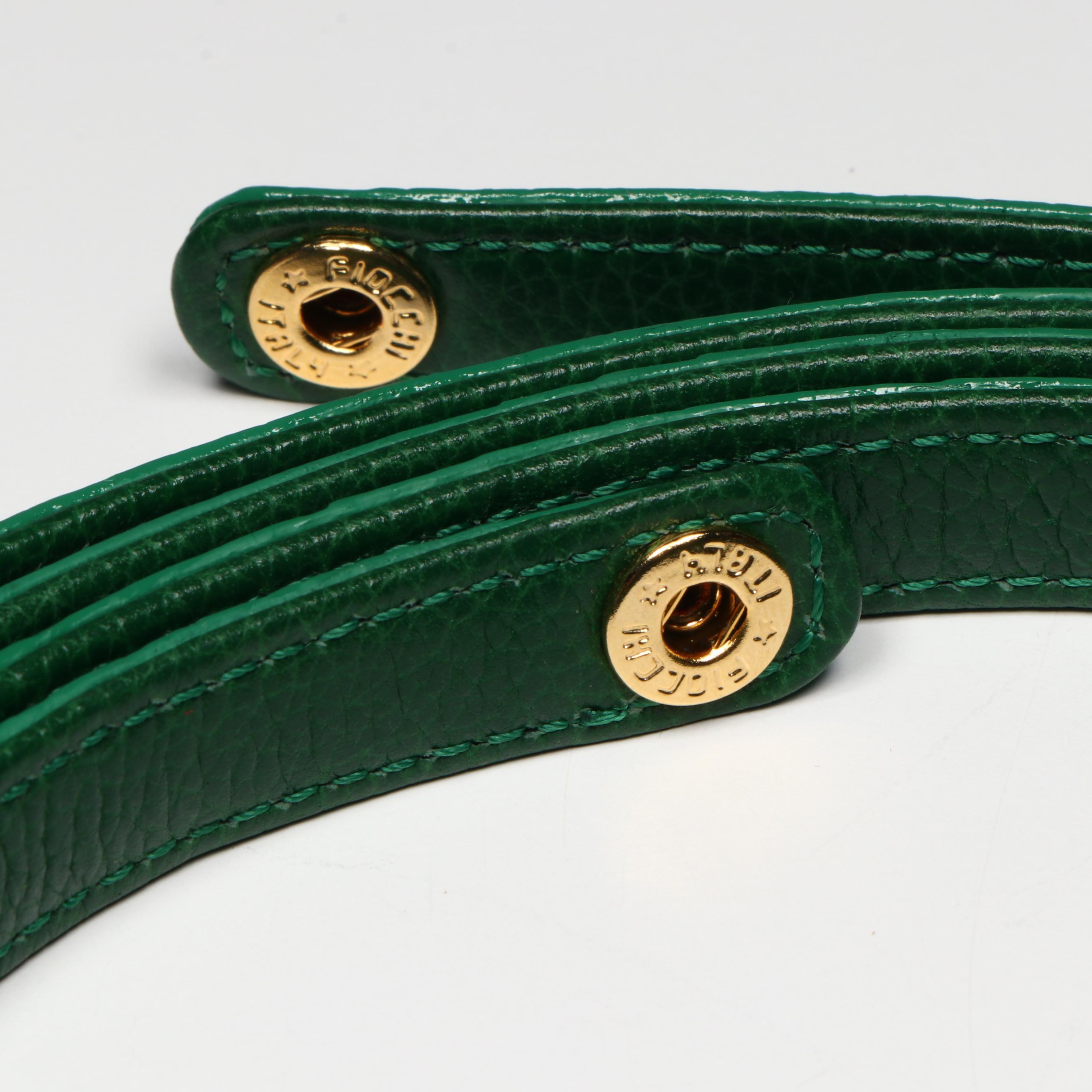 Eileen Kramer Green Glossy Alligator Skin Convertible Clutch