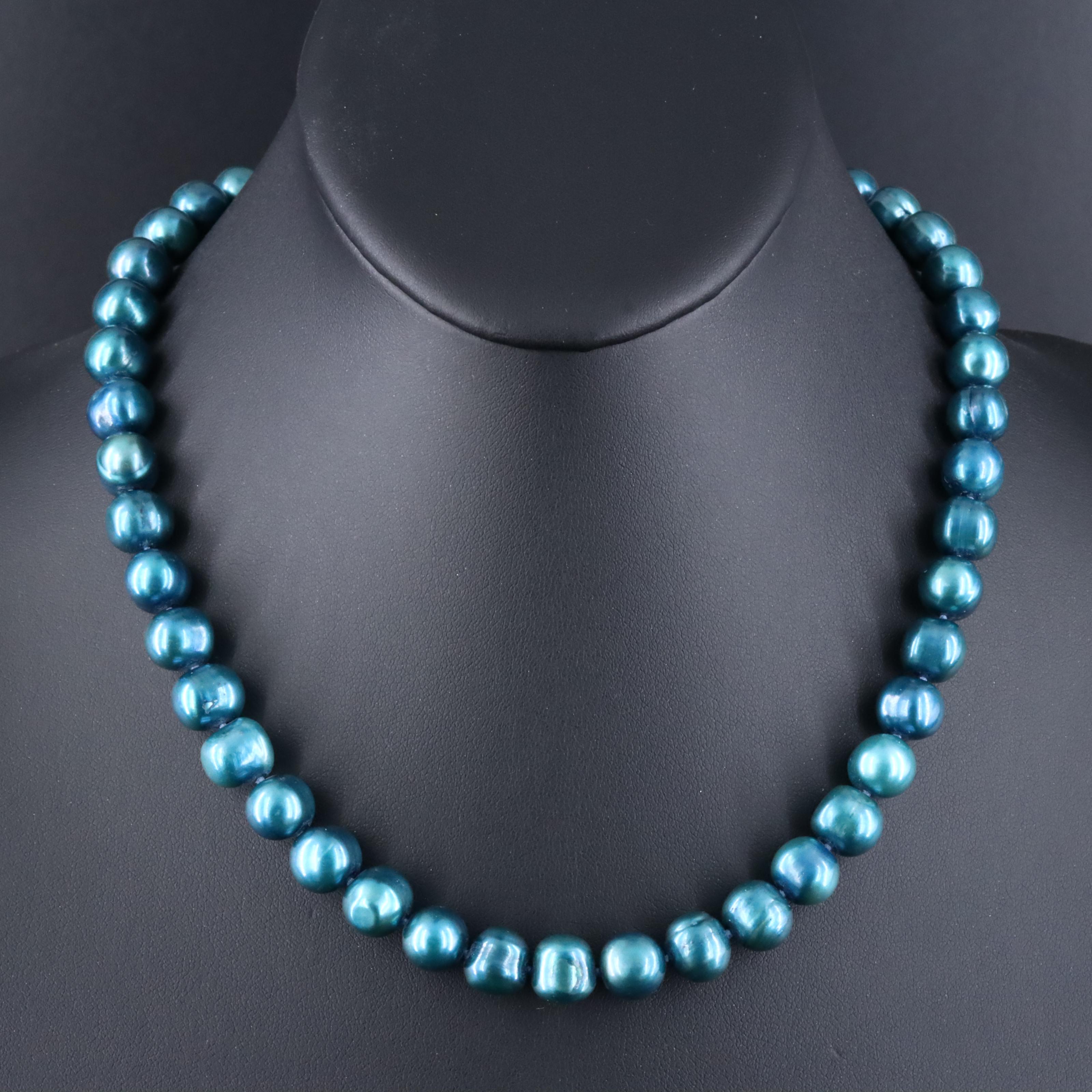 9.00 – 10.00 MM Cultured Pearl Necklace with 14K Clasp