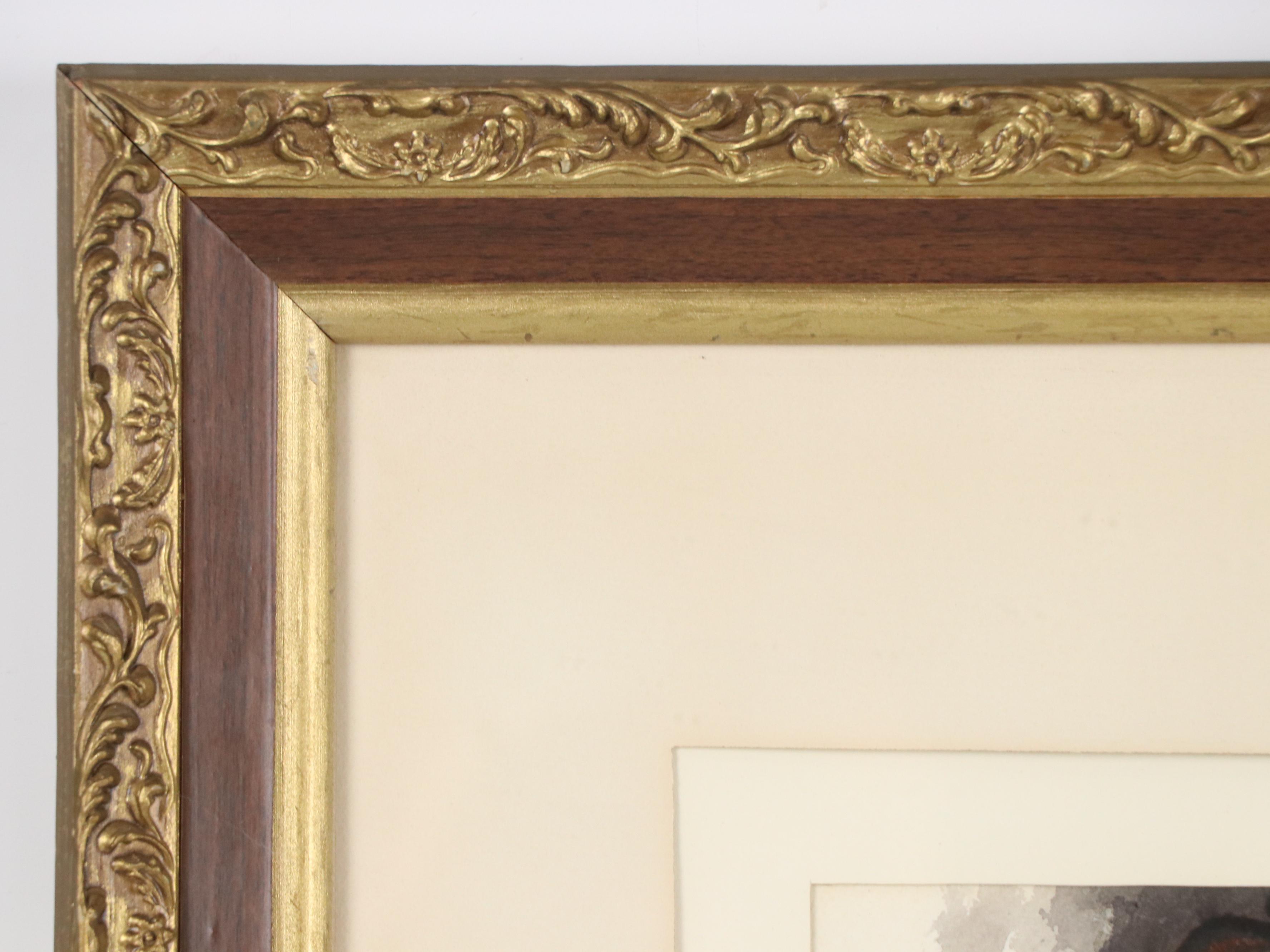 Elmer Ruff Watercolor Painting of Whimsical Contemporary Portrait, 1967