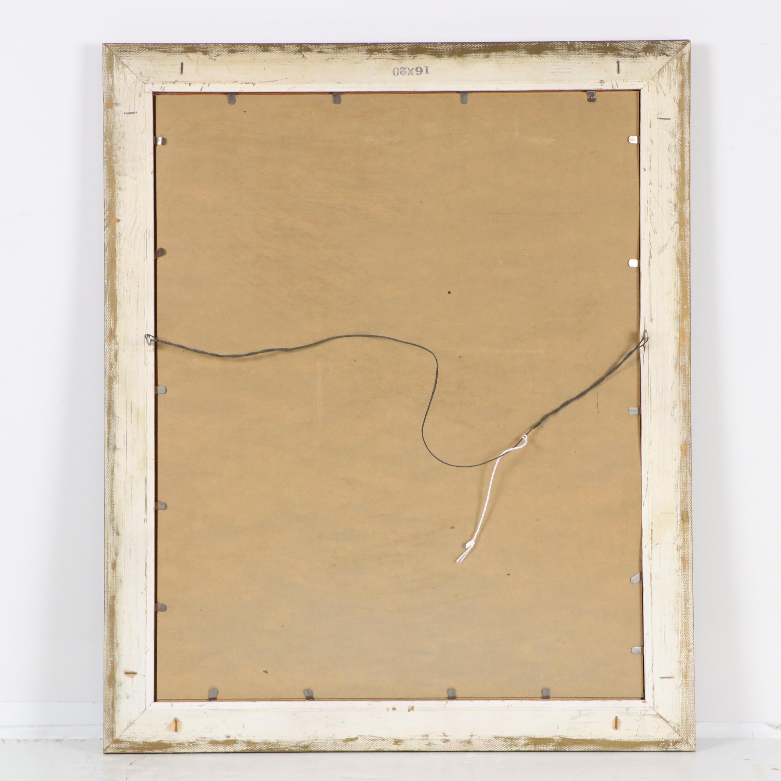 Elmer Ruff Watercolor Painting of Whimsical Contemporary Portrait, 1967