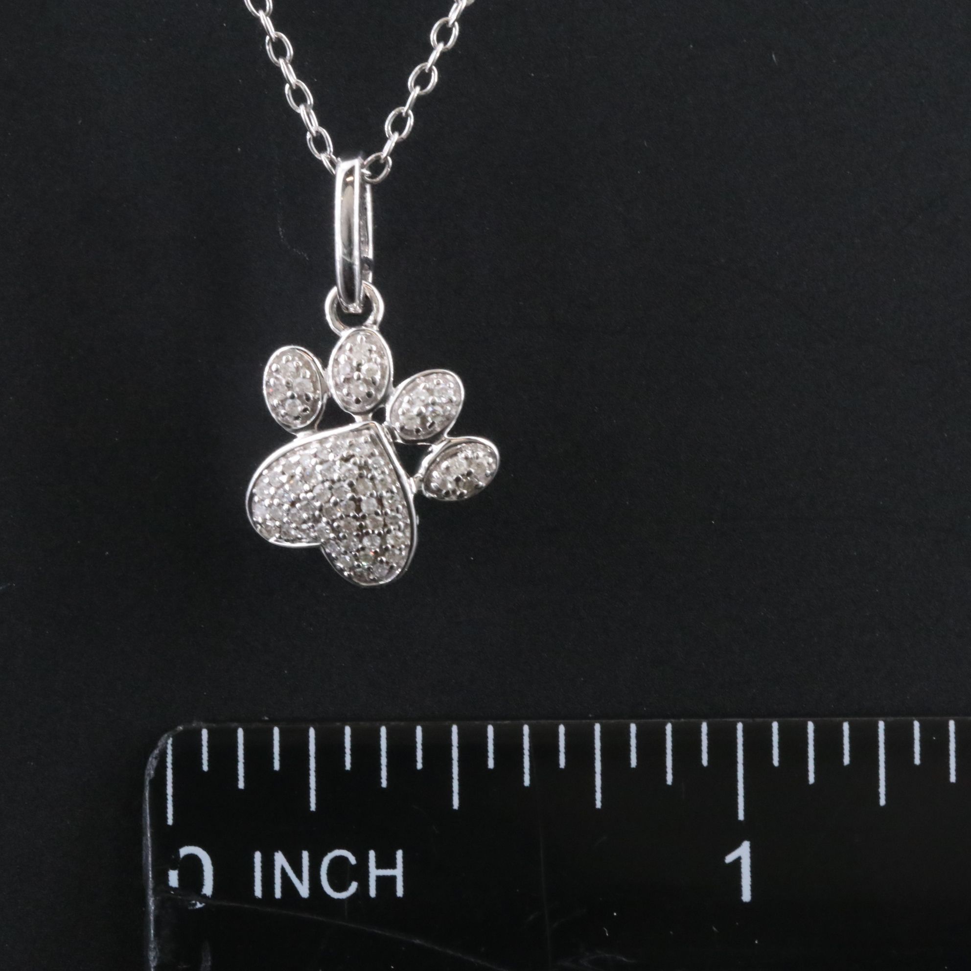 Hallmark Sterling Diamond Paw Print Necklace
