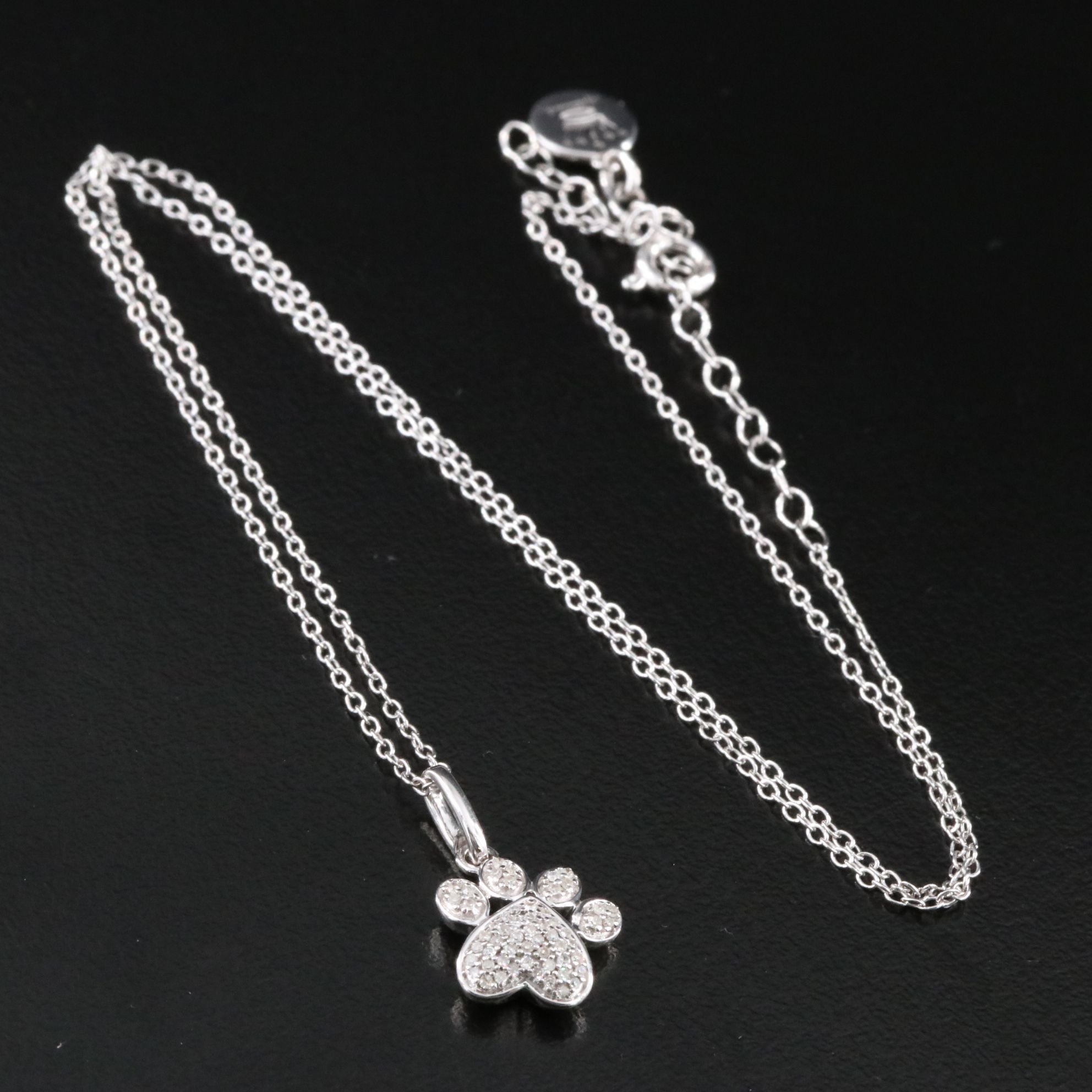 Hallmark Sterling Diamond Paw Print Necklace
