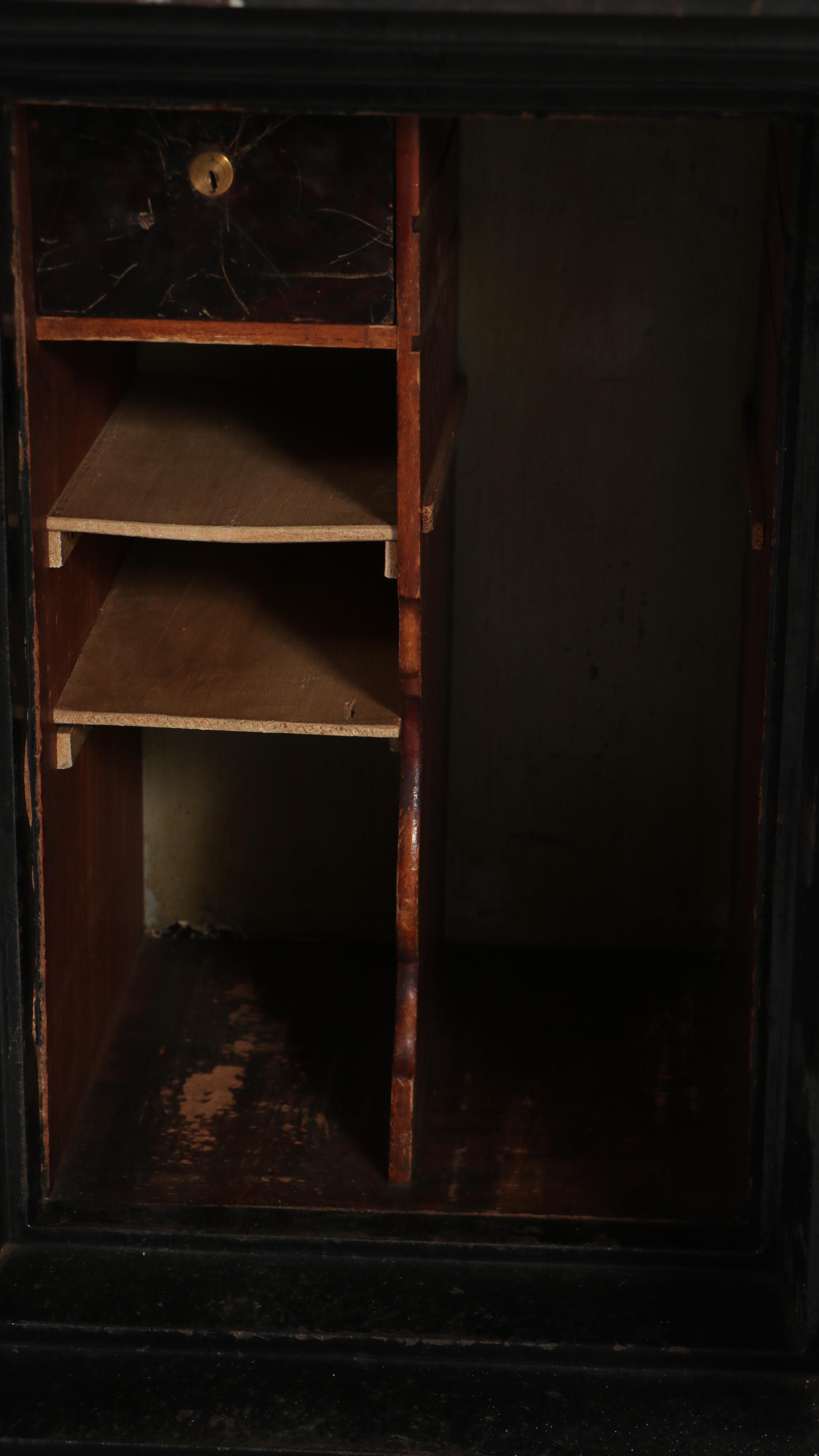 Marvin Safe Co. Paint-Decorated Metal Safe on Casters, Early 20th Century