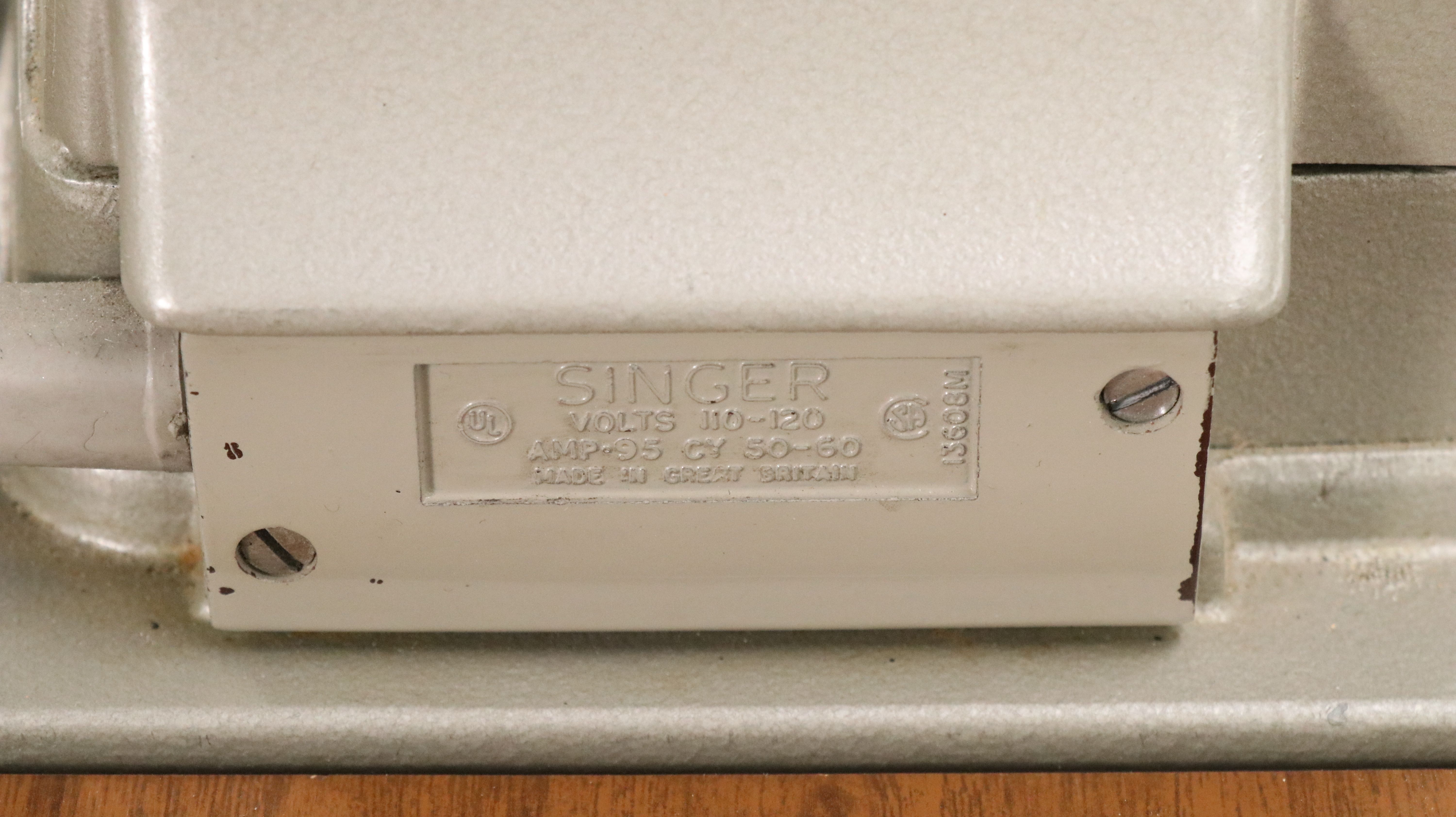 Mid Century Modern Singer Sewing Machine with Walnut Table