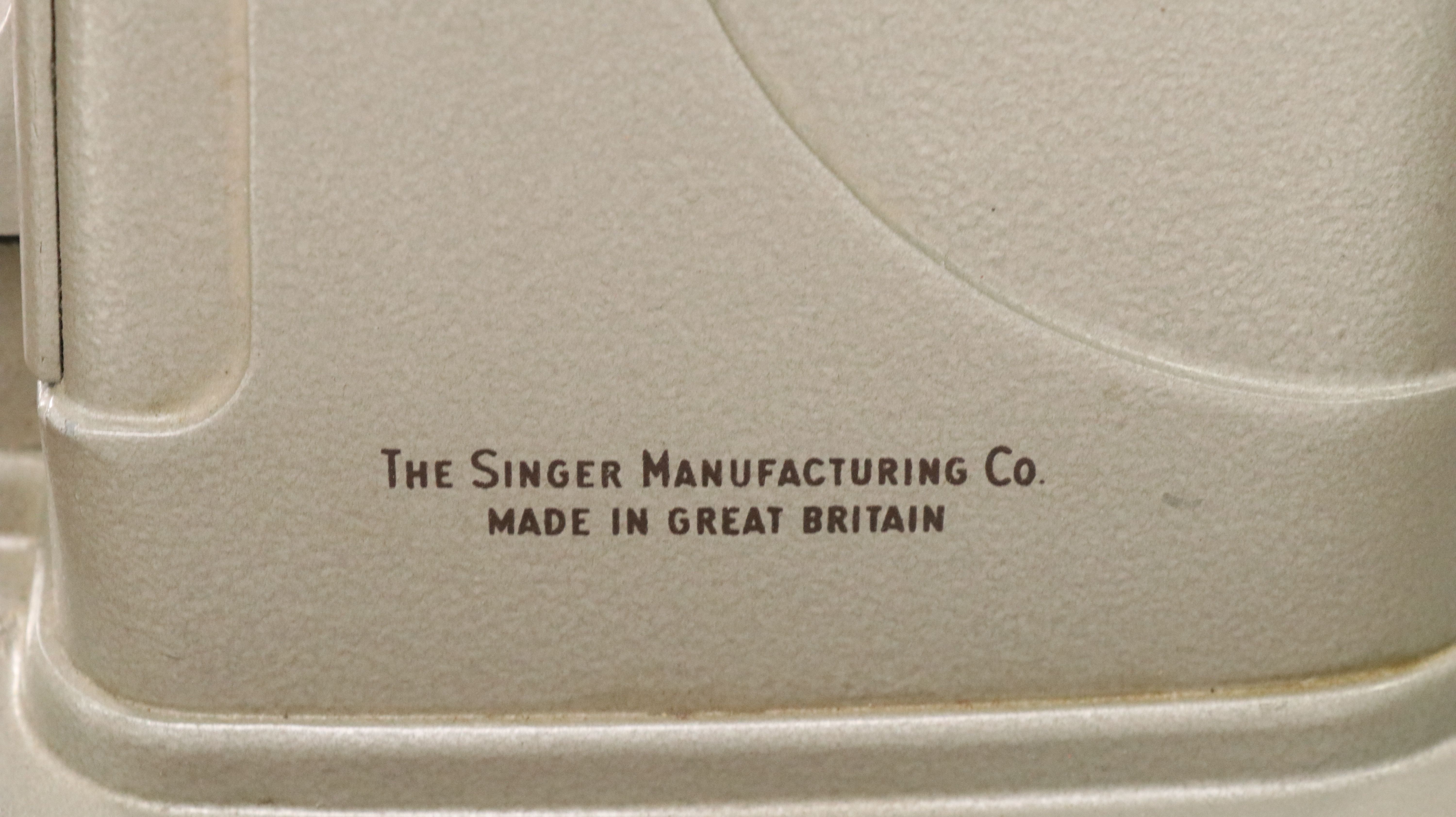 Mid Century Modern Singer Sewing Machine with Walnut Table