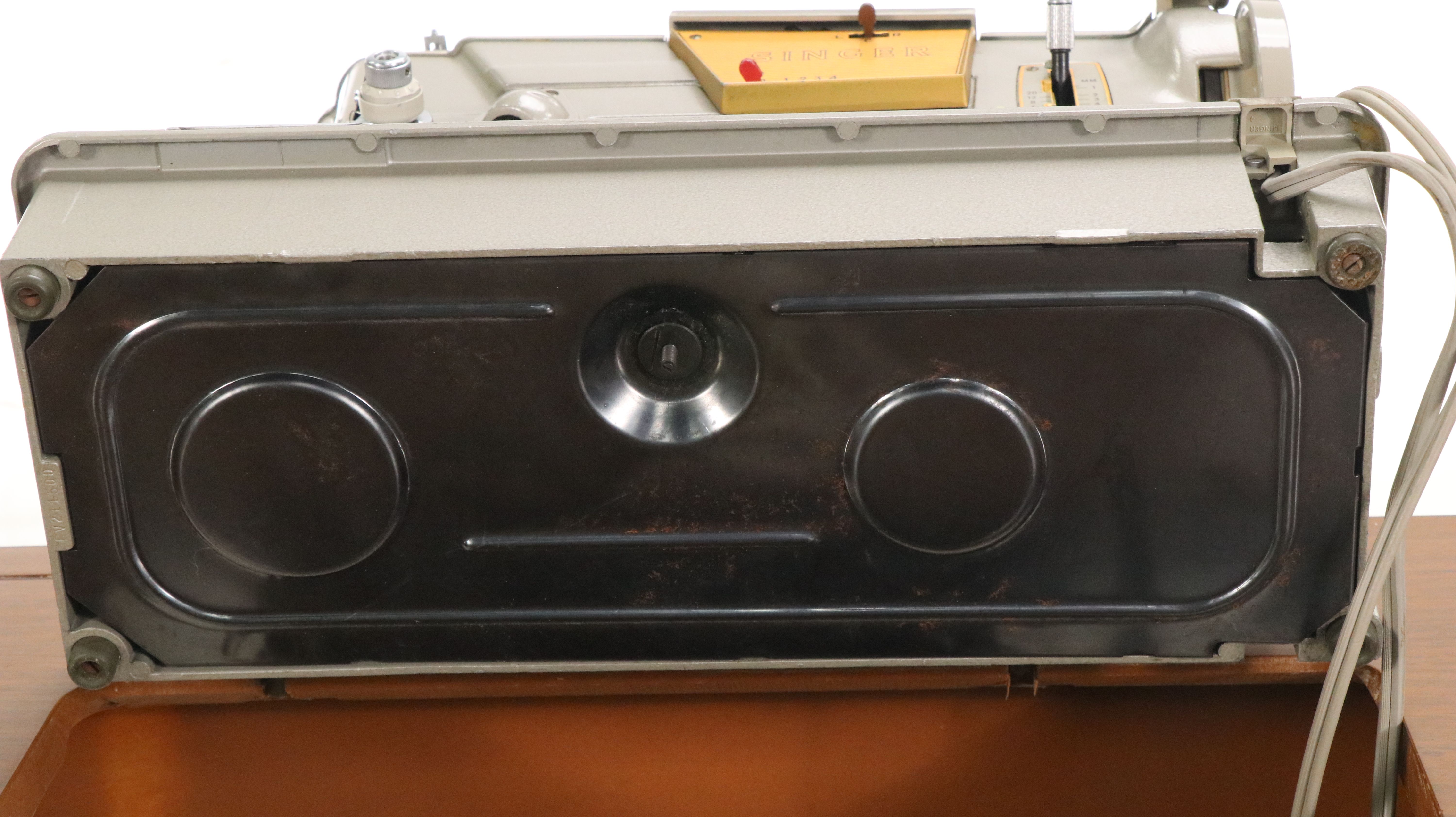 Mid Century Modern Singer Sewing Machine with Walnut Table