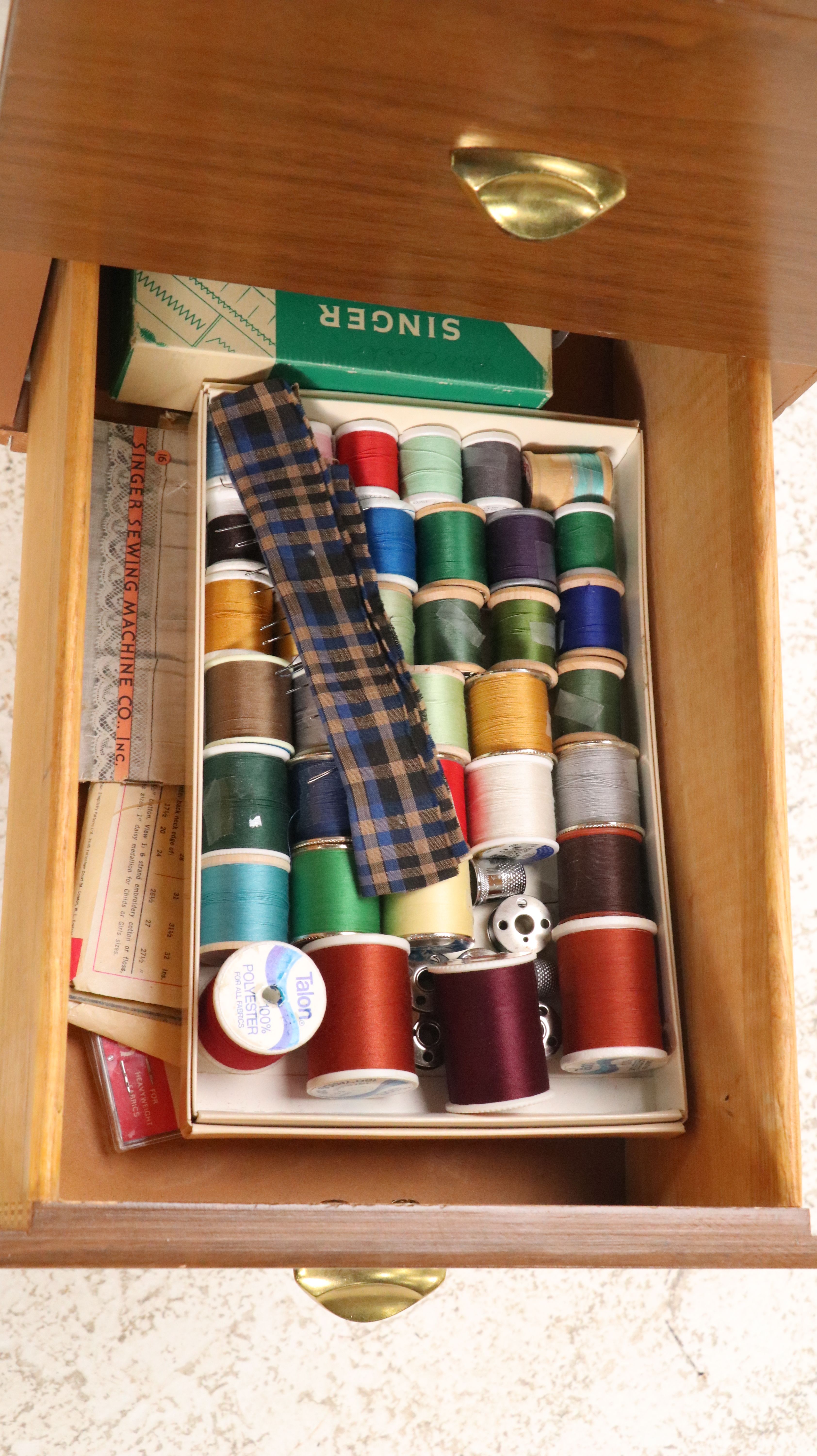 Mid Century Modern Singer Sewing Machine with Walnut Table