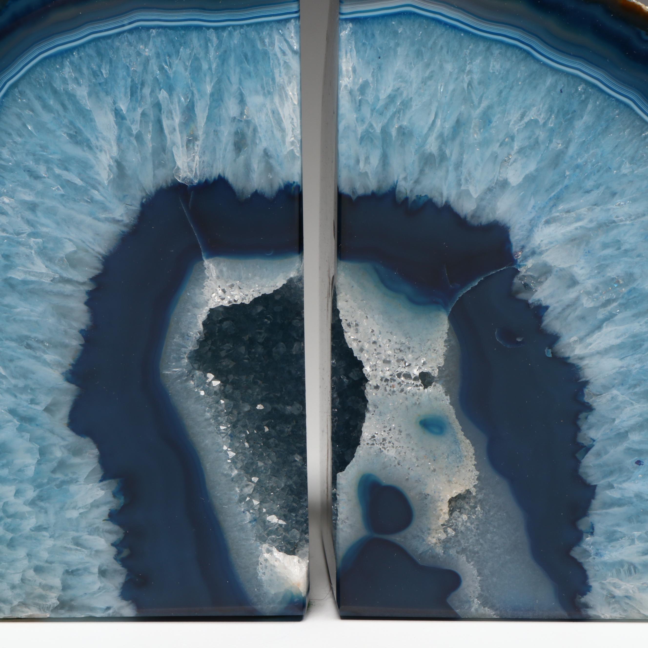 Contemporary Dyed Agate Bookends