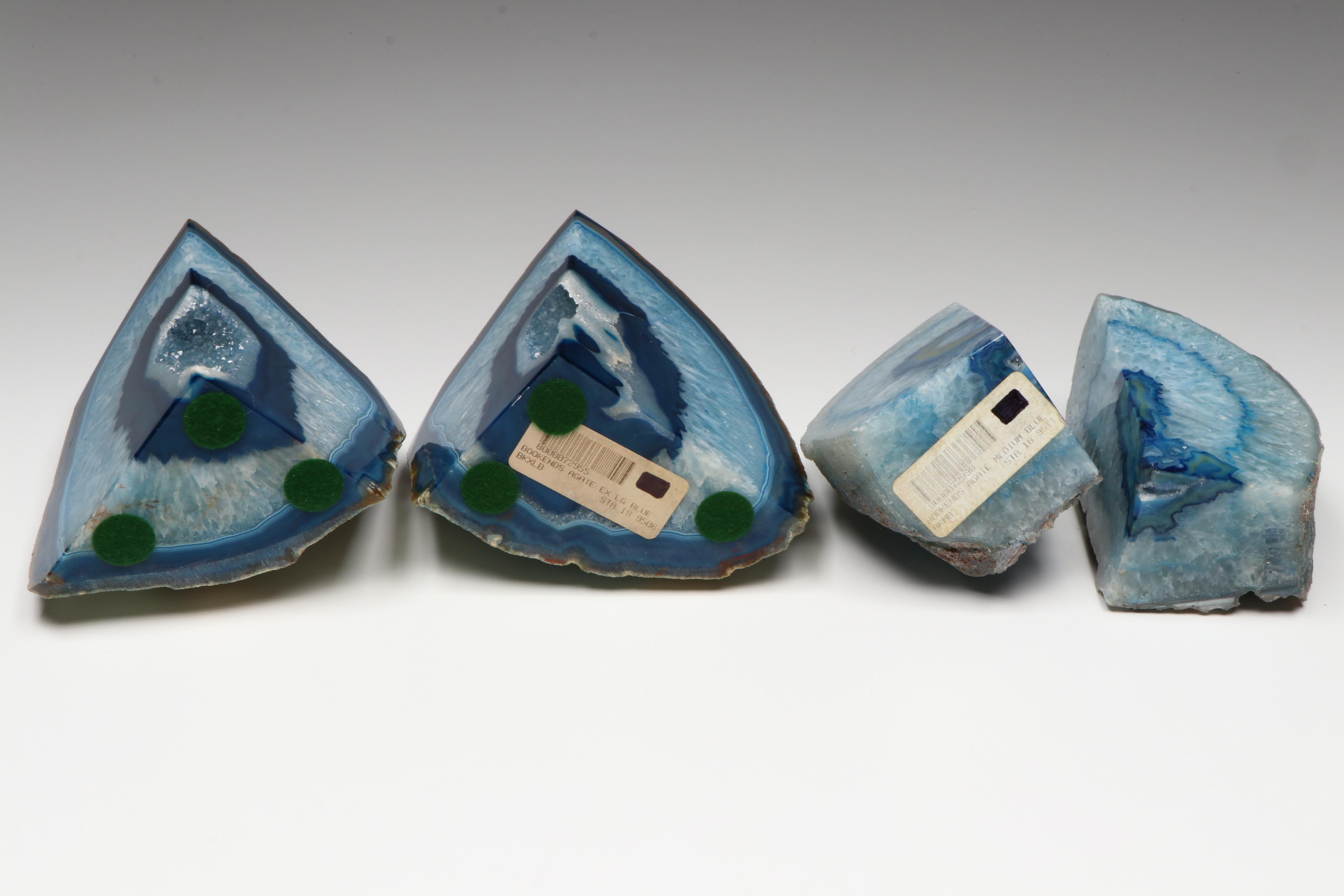 Contemporary Dyed Agate Bookends