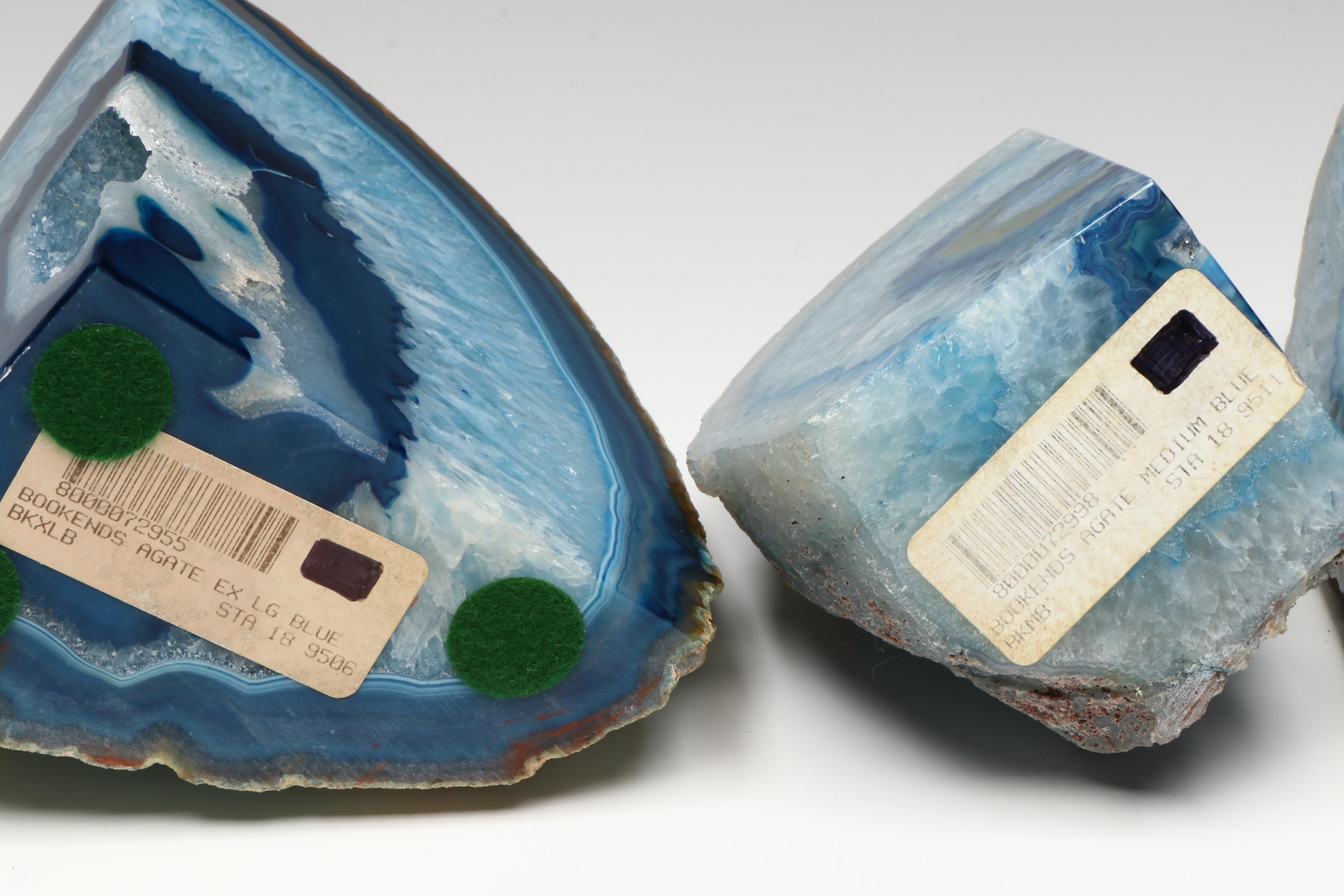 Contemporary Dyed Agate Bookends