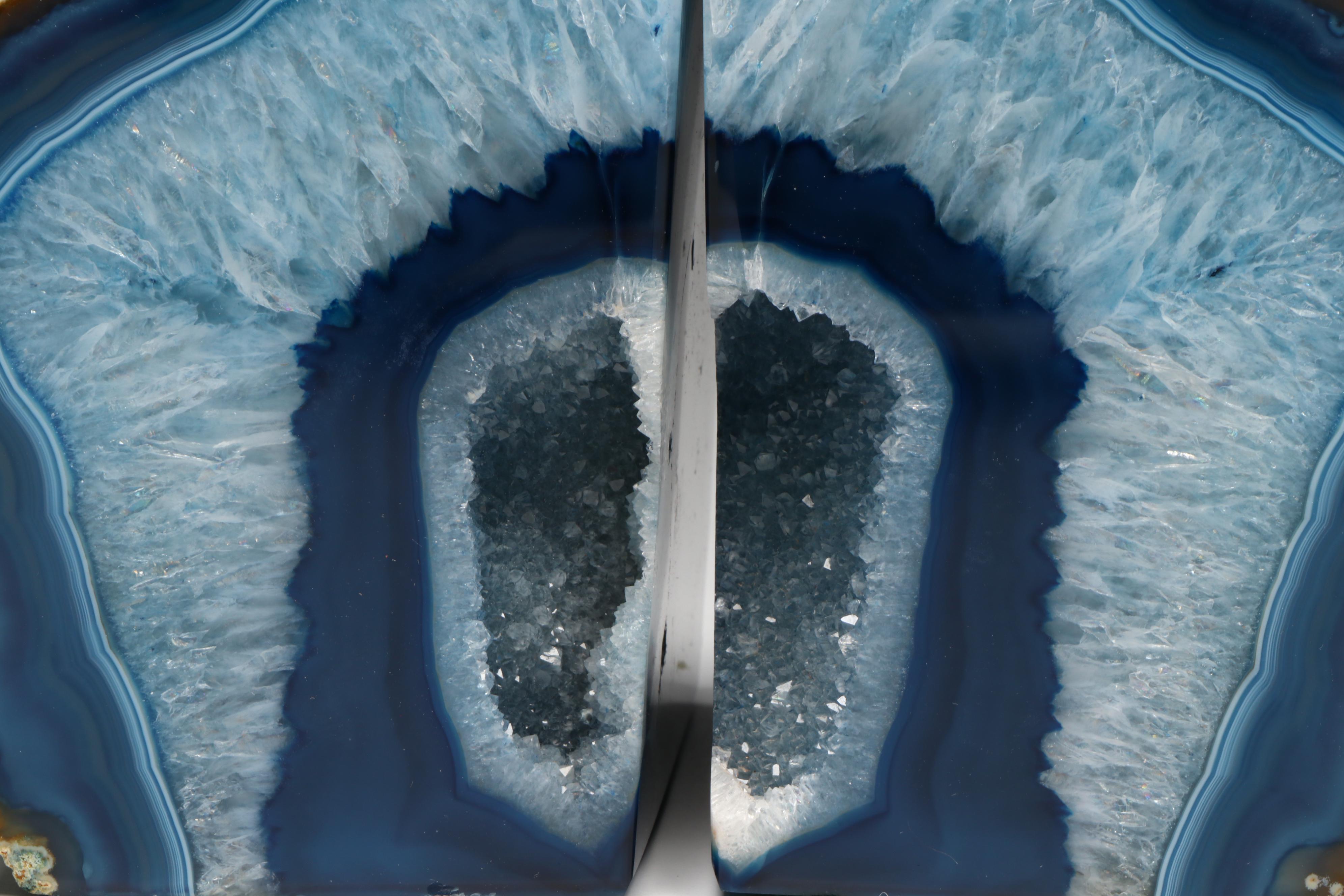 Contemporary Dyed Agate Bookends