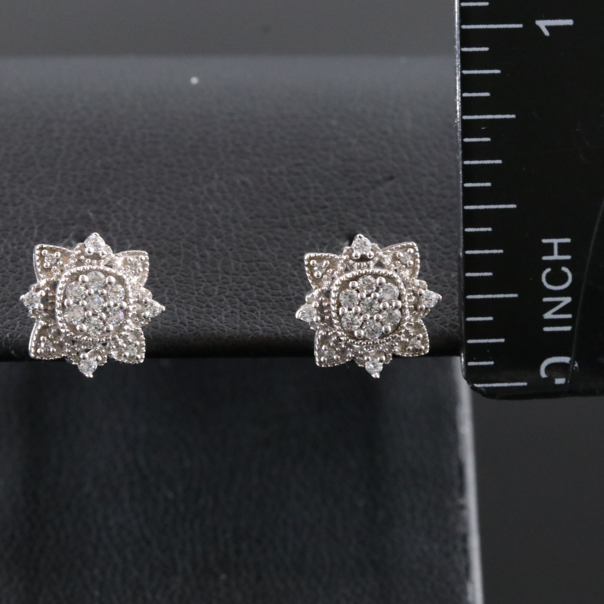 Sterling CZ Cluster Earrings