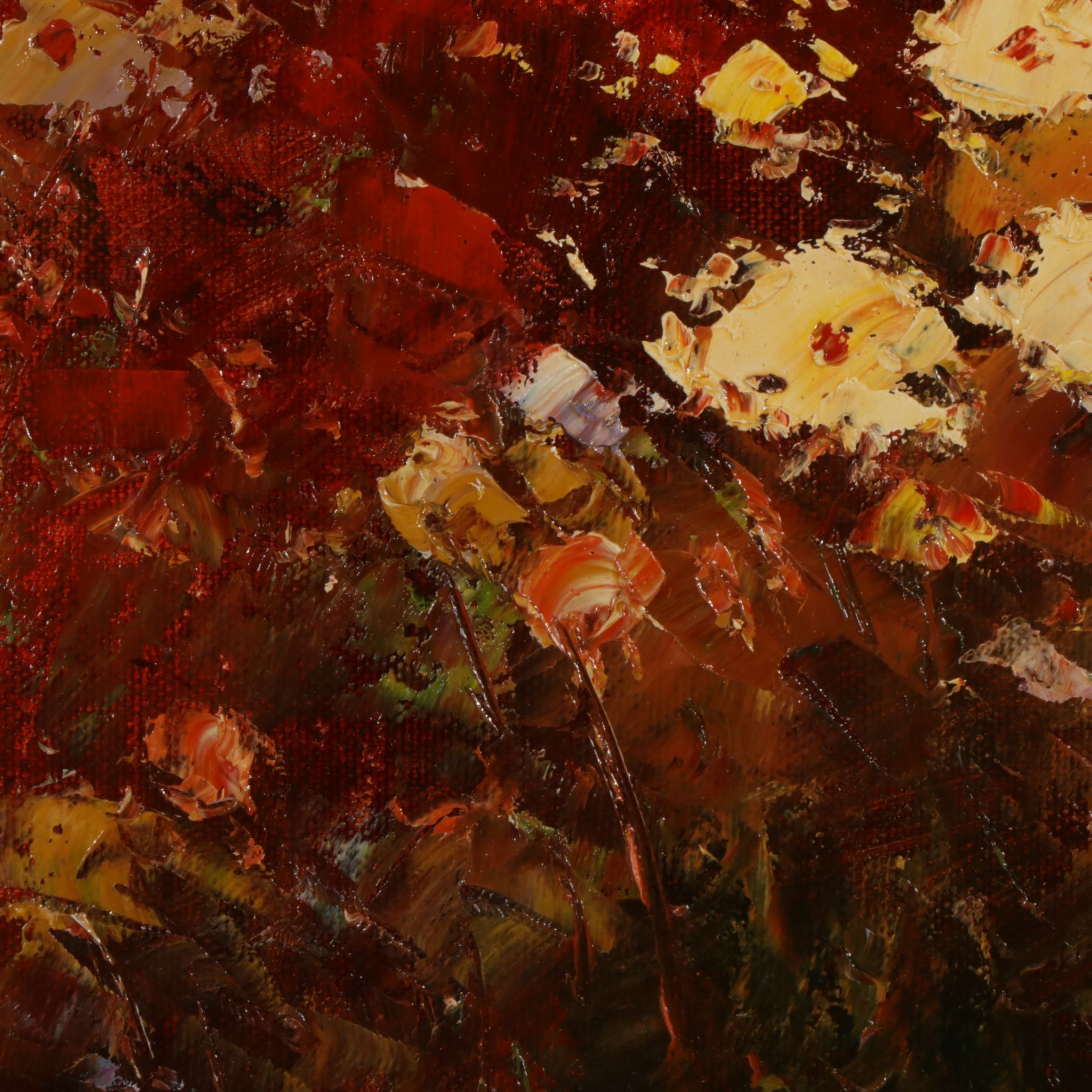 Schroter Large Scale Impressionist Wildflower Meadow Landscape Oil Painting