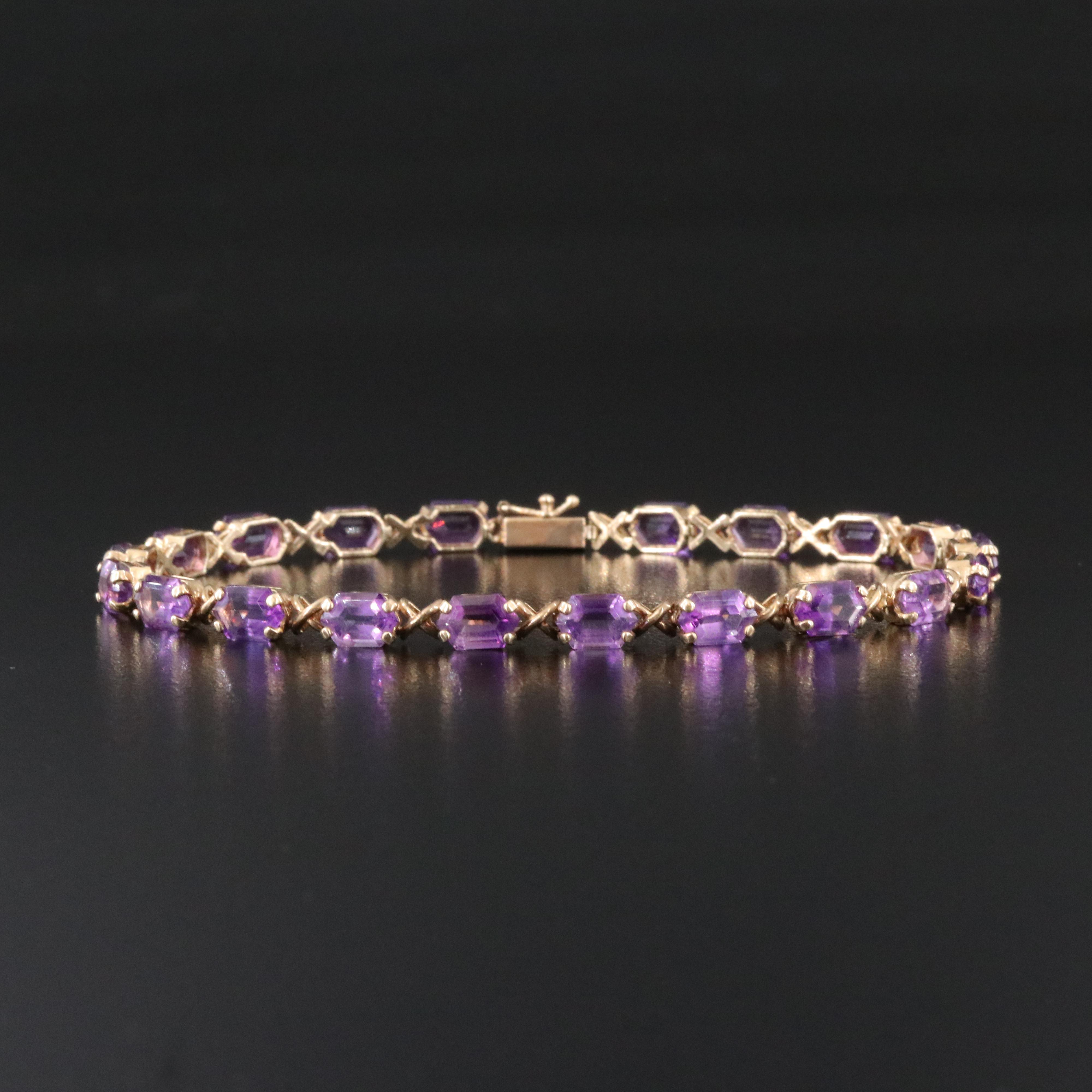14K Amethyst Bracelet