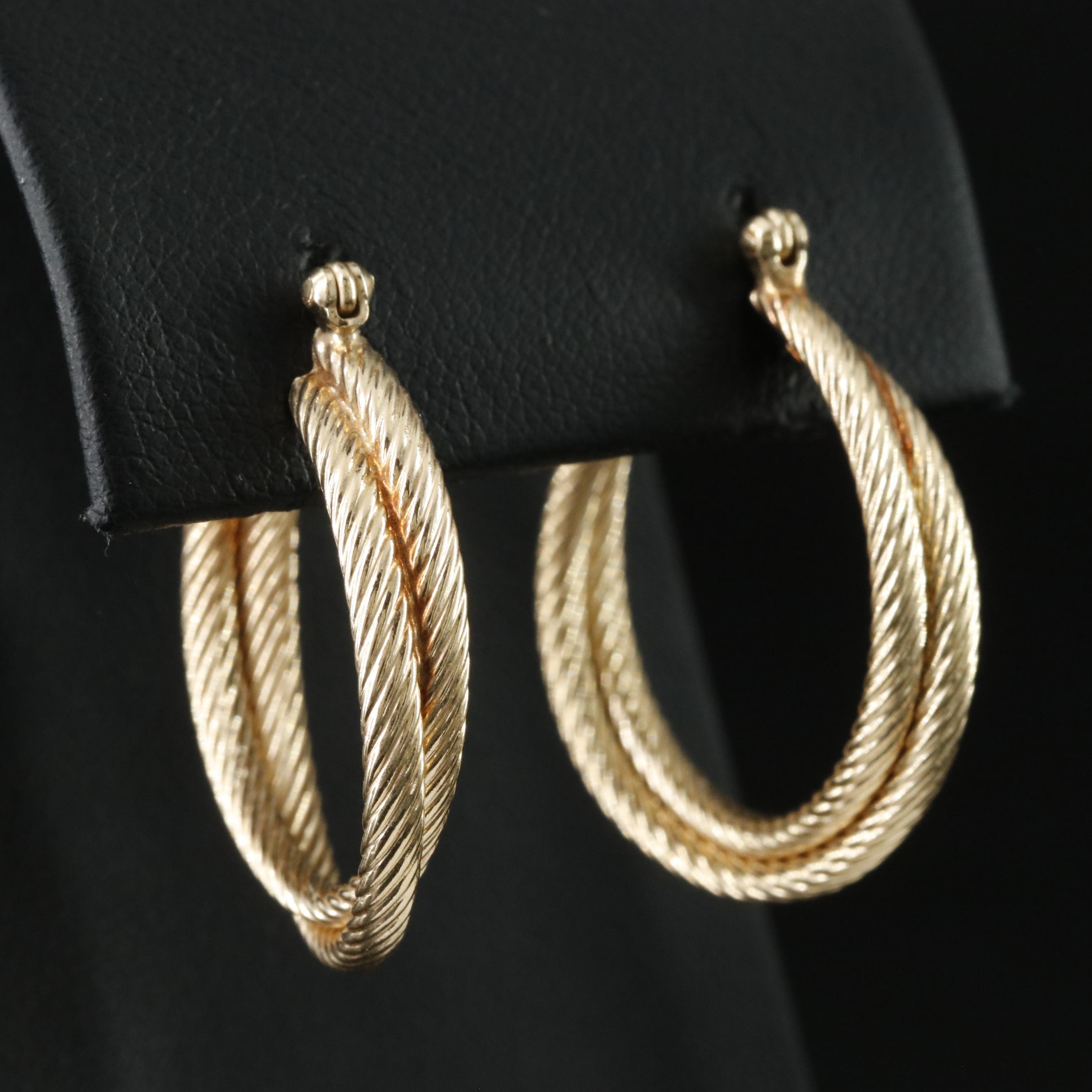 14K Double Twisted Hoops