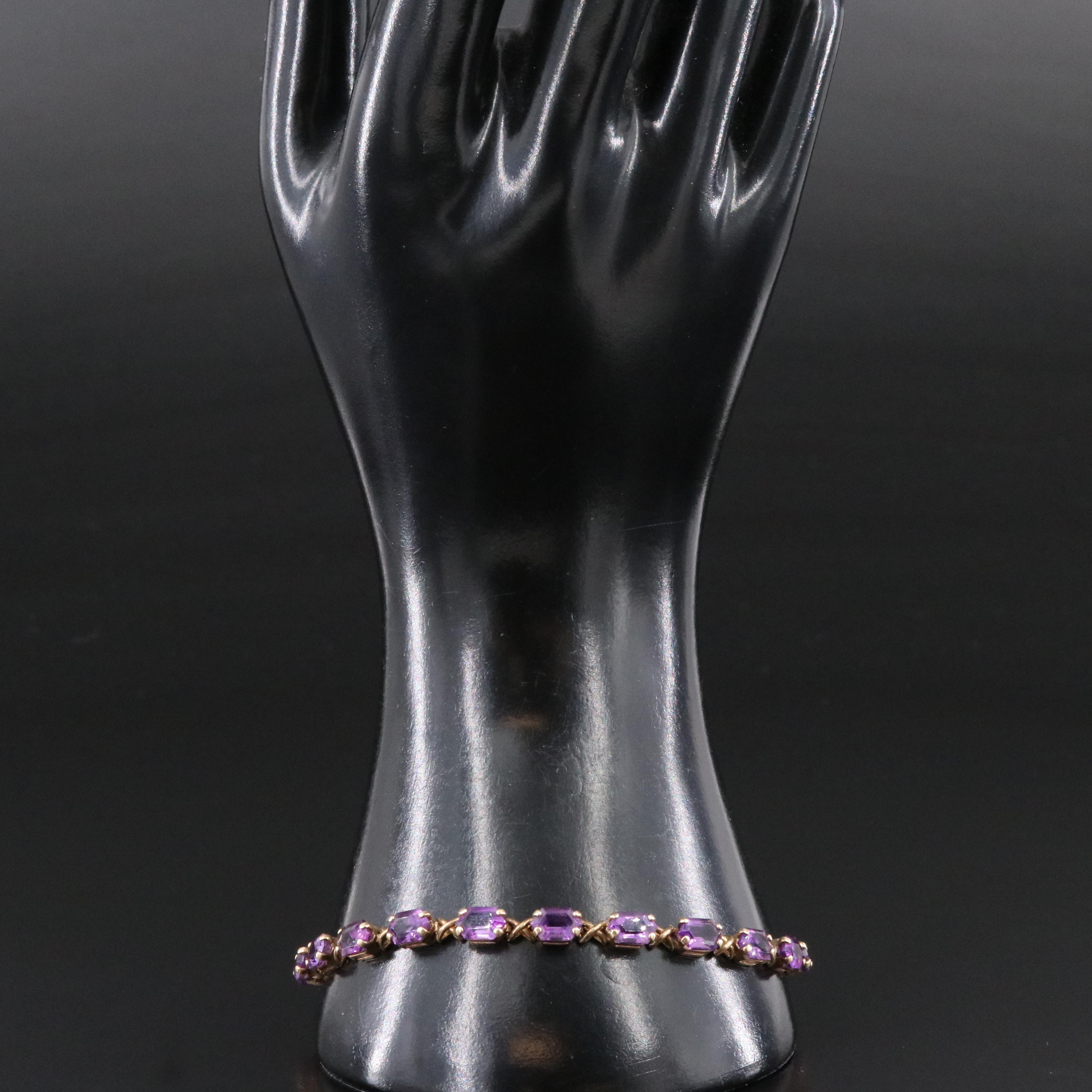 14K Amethyst Bracelet