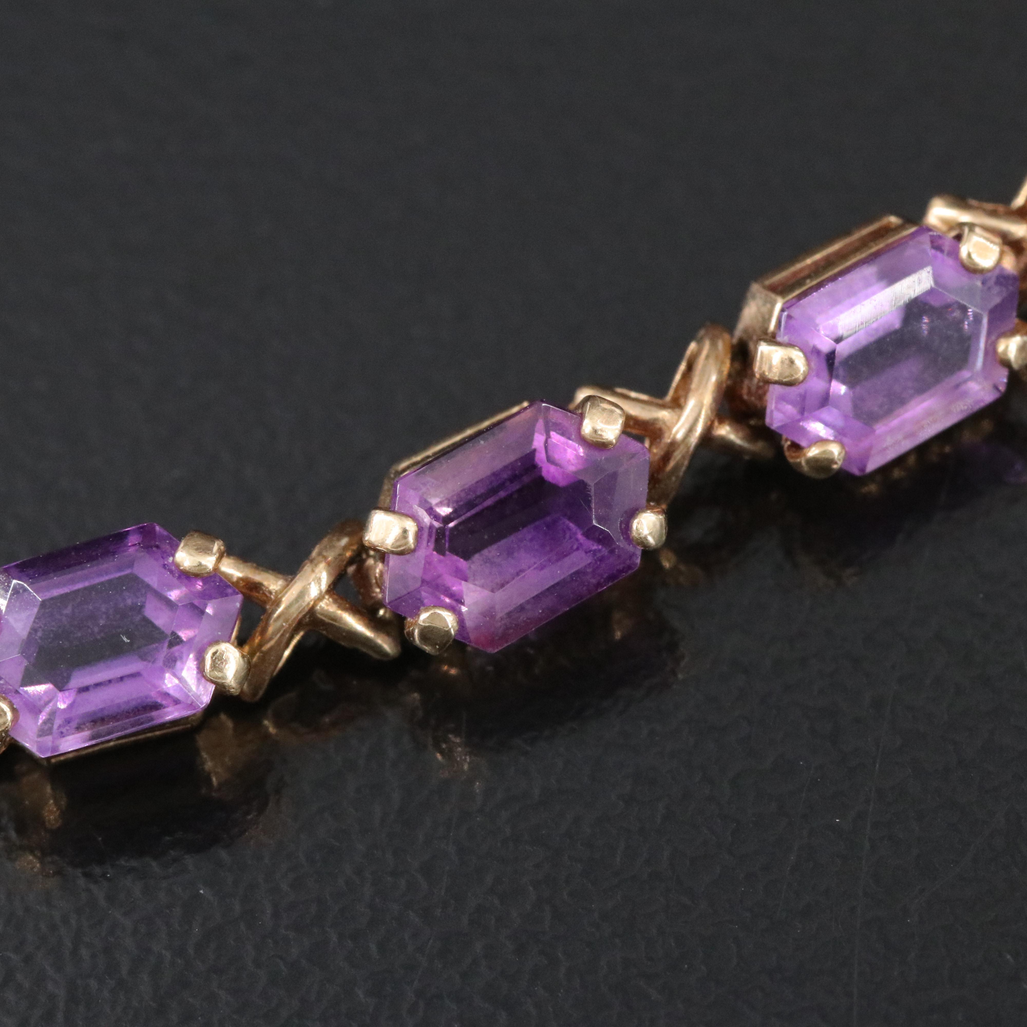 14K Amethyst Bracelet