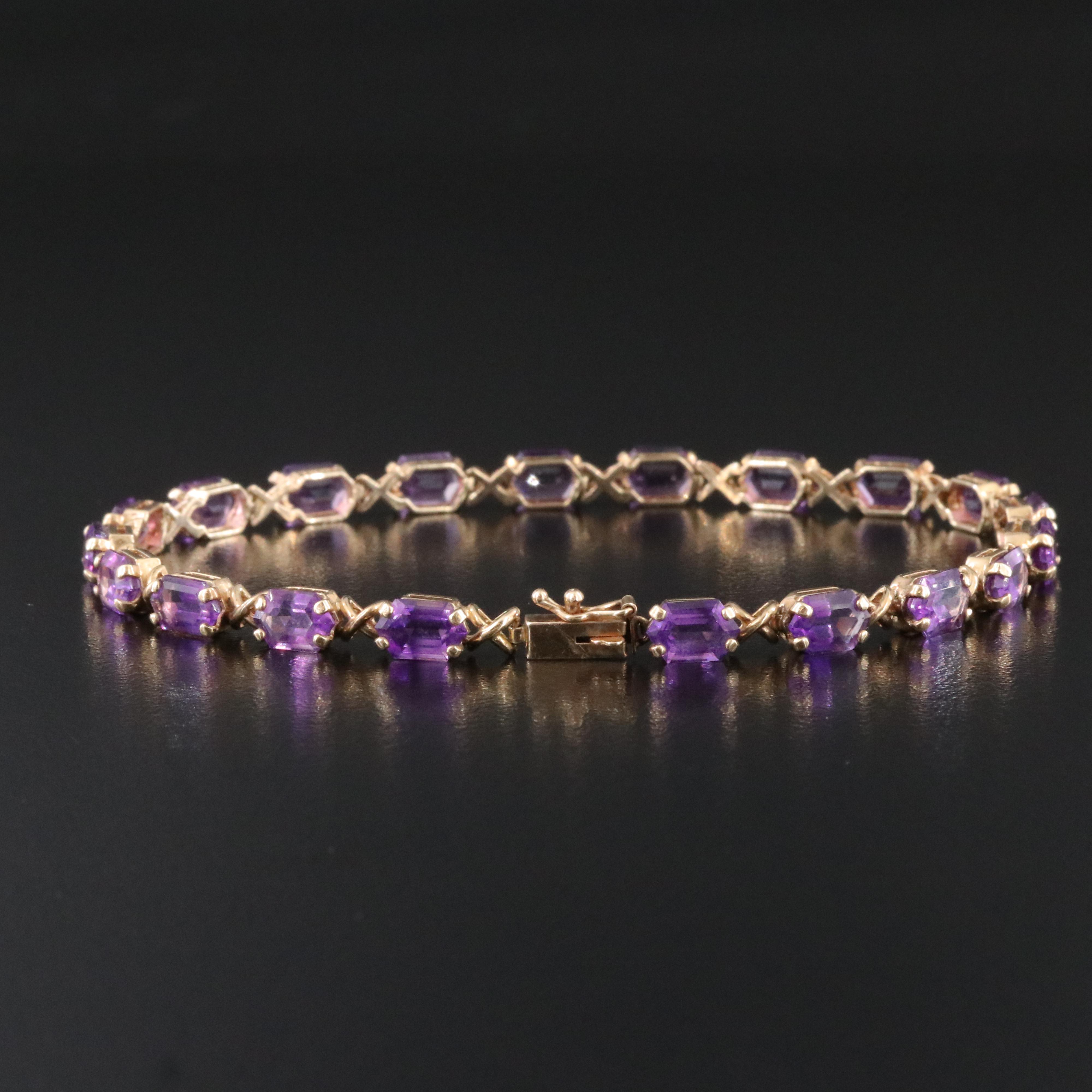 14K Amethyst Bracelet