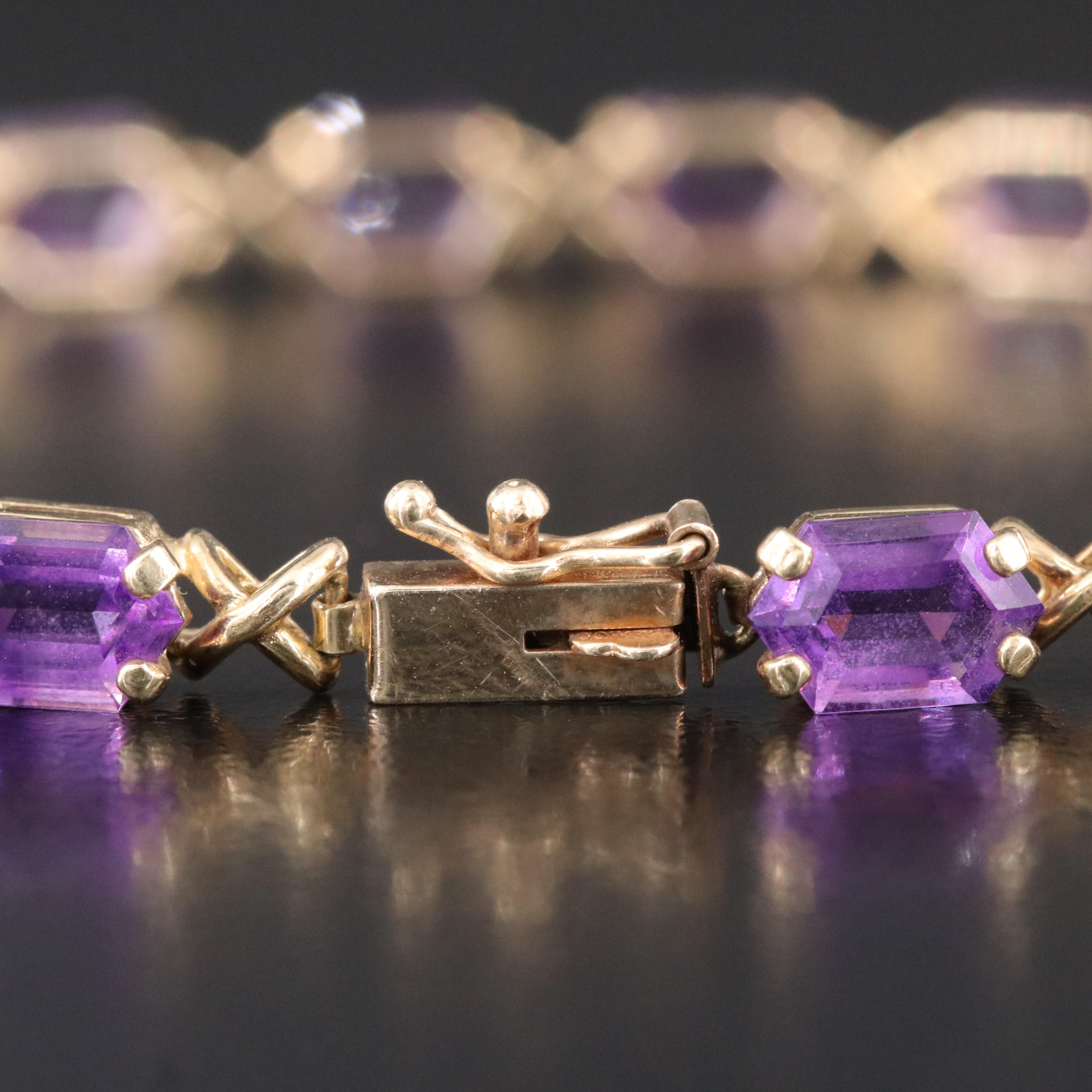14K Amethyst Bracelet