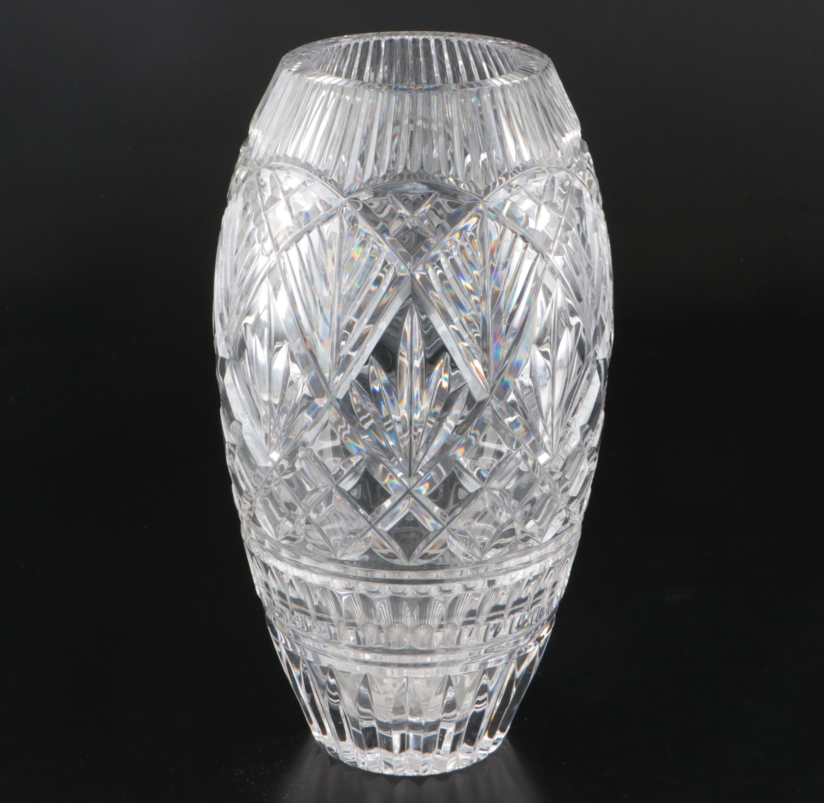 Waterford Crystal Master Cut Vase and Waterford Society Biscuit Barrel