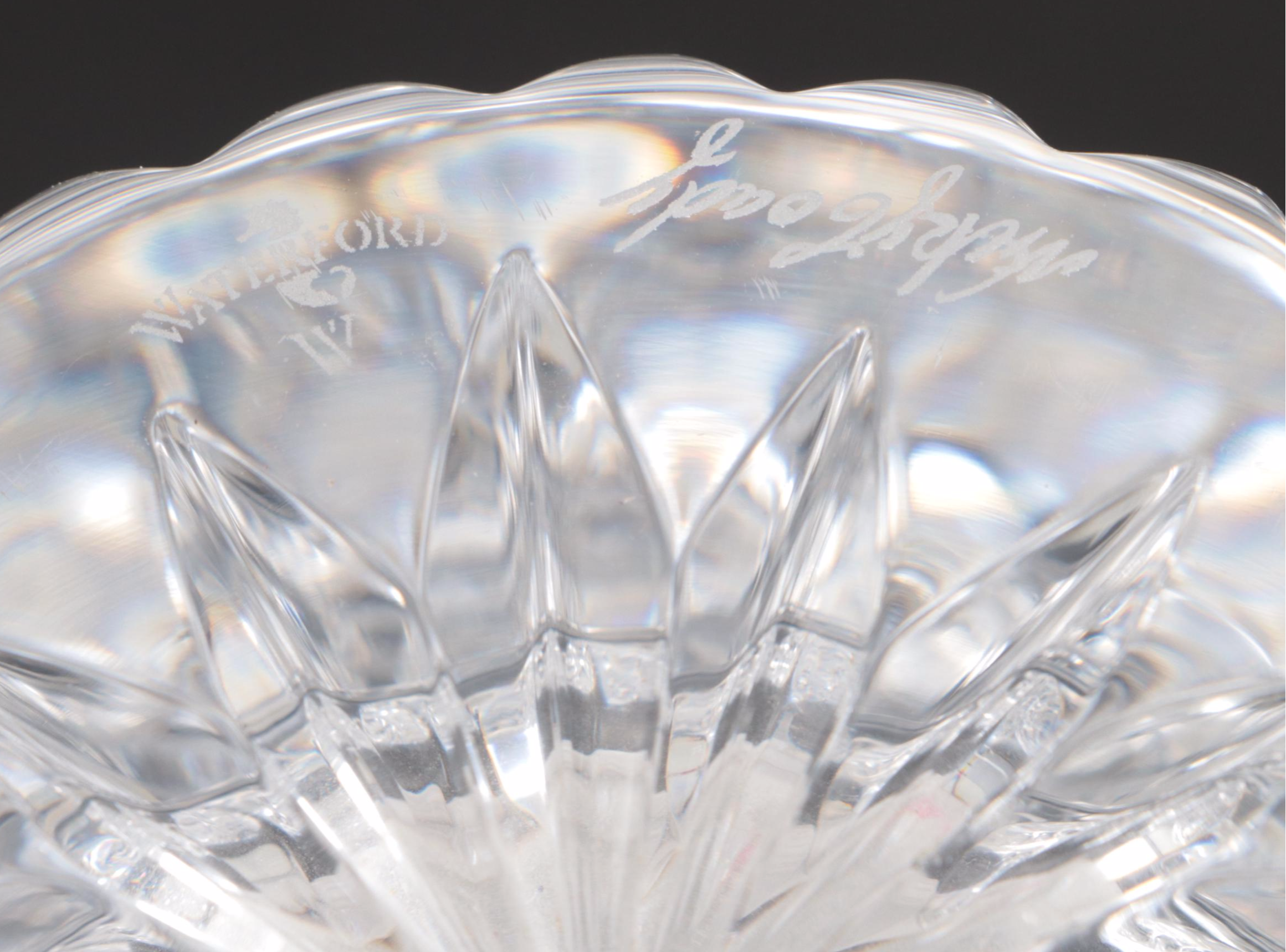 Waterford Crystal Master Cut Vase and Waterford Society Biscuit Barrel