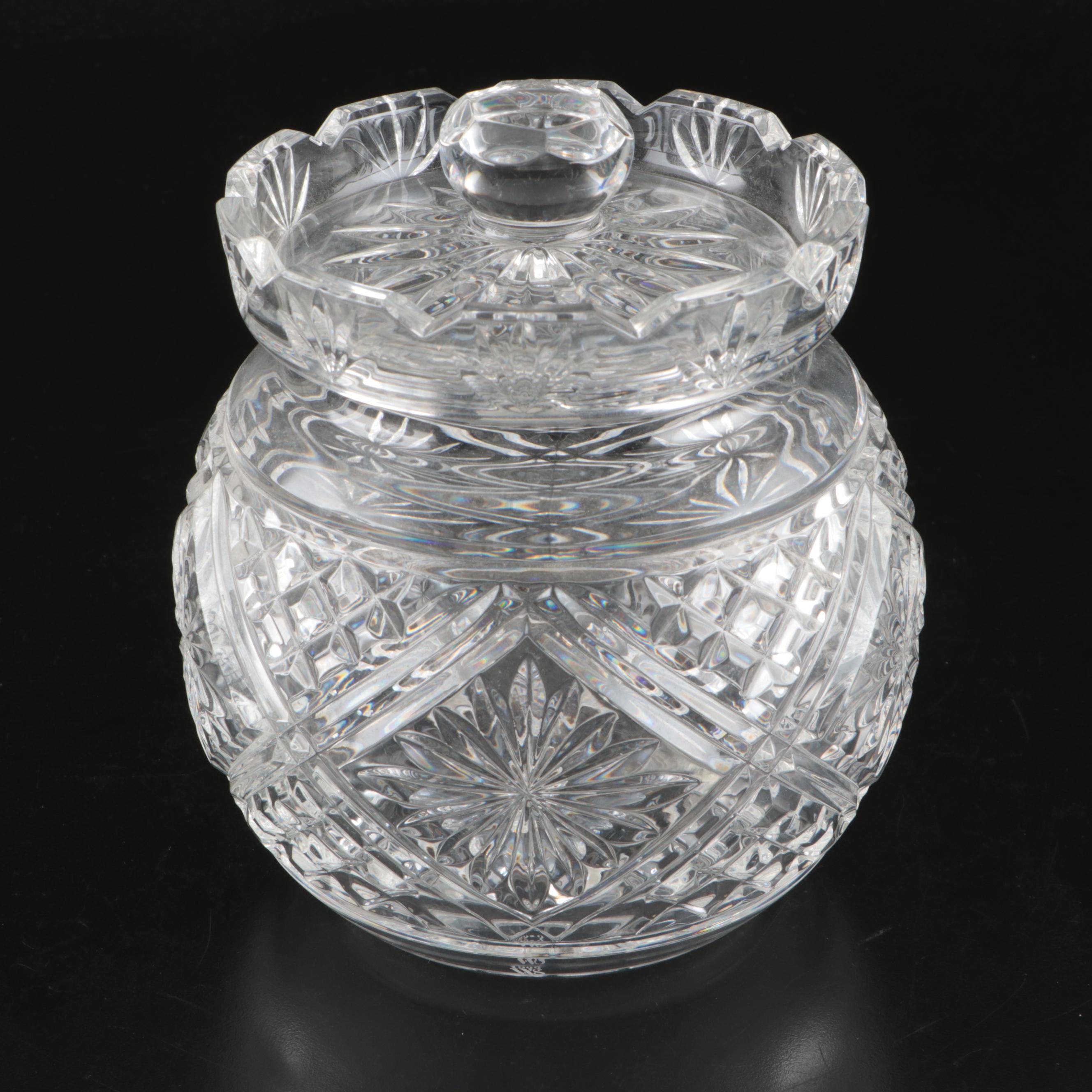 Waterford Crystal Master Cut Vase and Waterford Society Biscuit Barrel