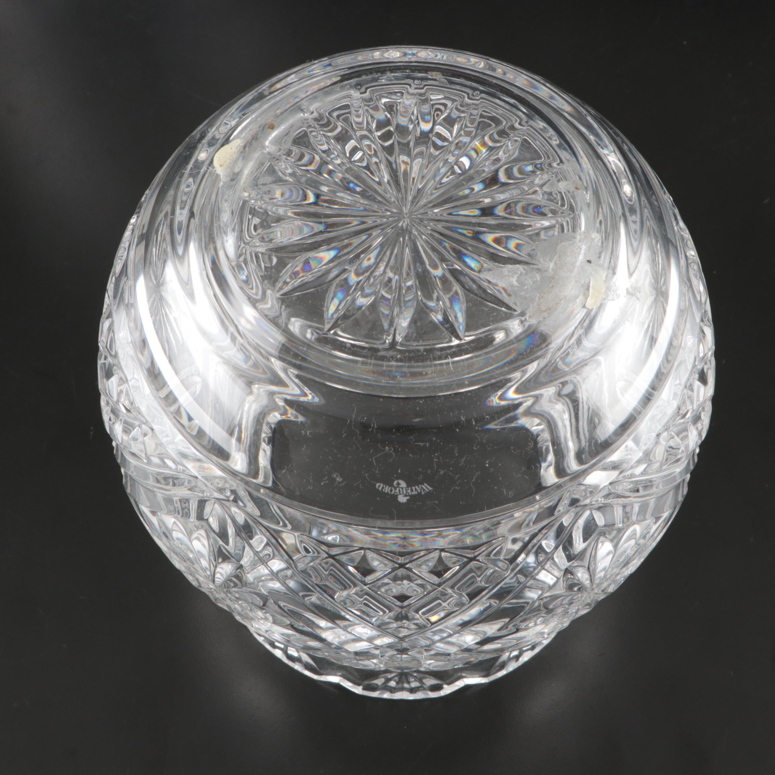 Waterford Crystal Master Cut Vase and Waterford Society Biscuit Barrel