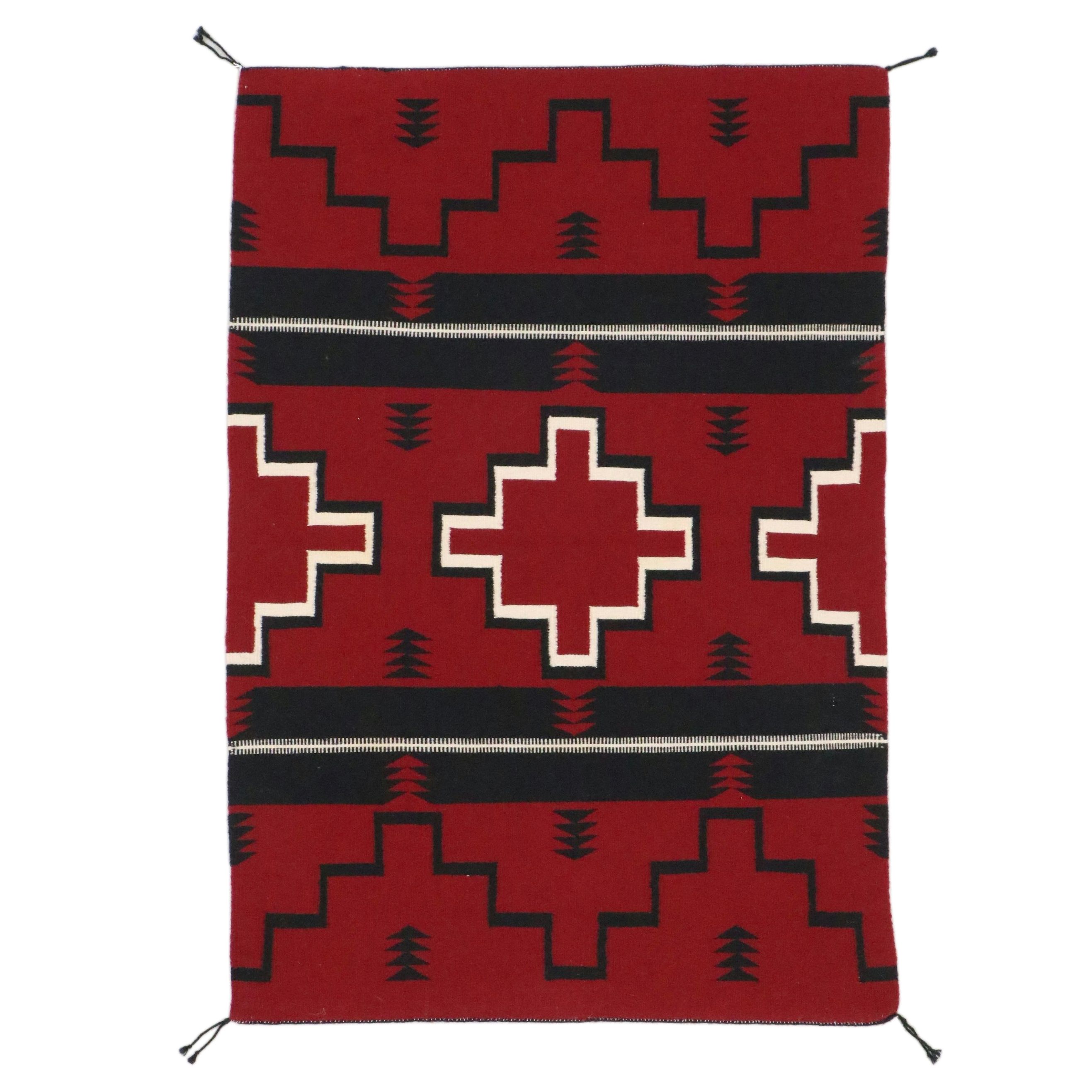3'1 x 4'5 Handwoven Navajo Serape Pattern Accent Rug