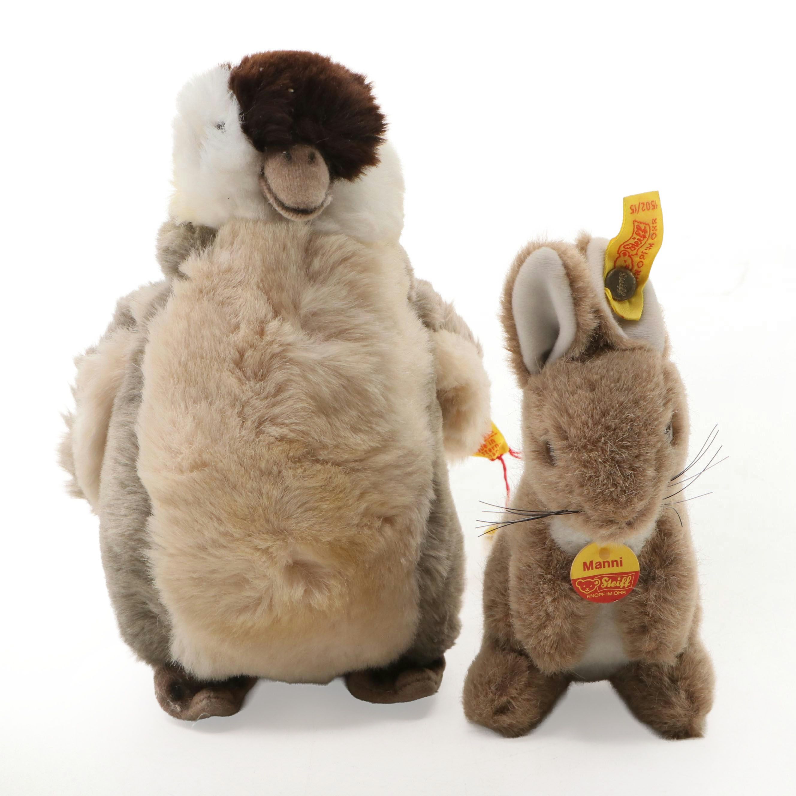 Steiff "Manni" and "Penguin" Stuffed Animals