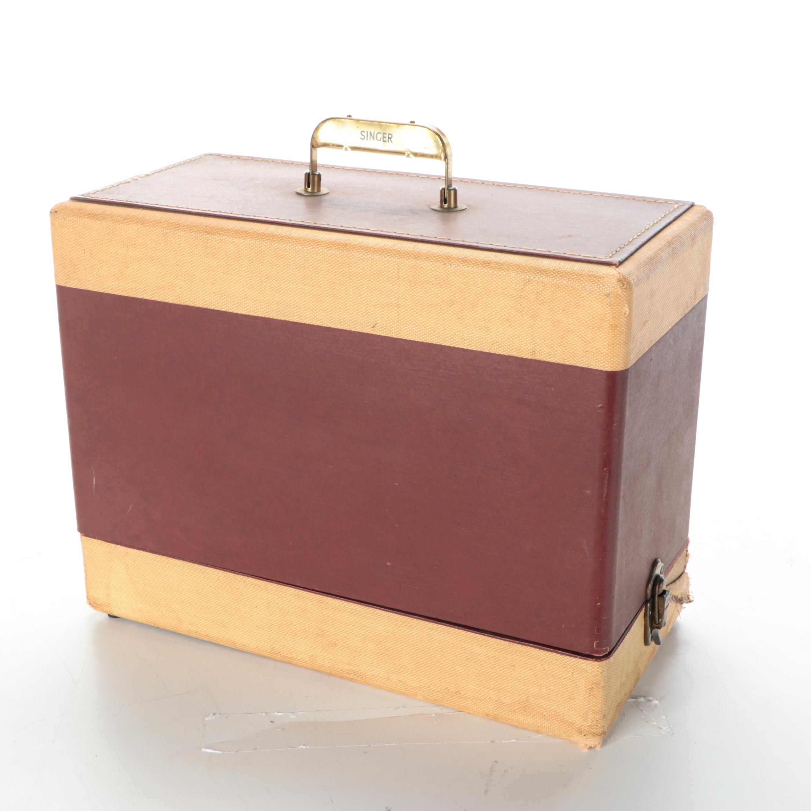 Singer Electric Sewing Machine with More Sewing Supplies, Early 20th Century