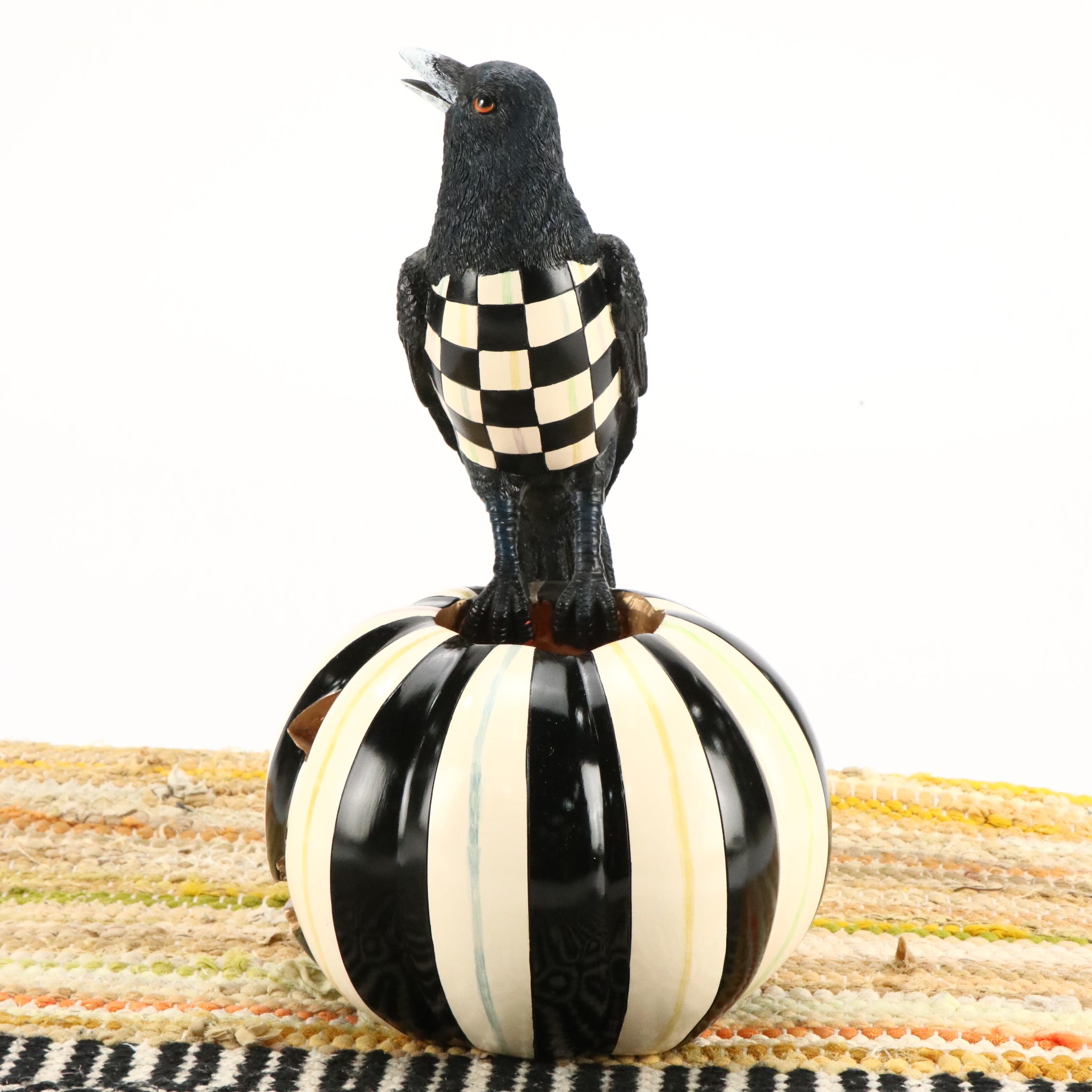 MacKenzie-Childs Illuminating Pumpkin and Accent Rug with Radko Fall Garland