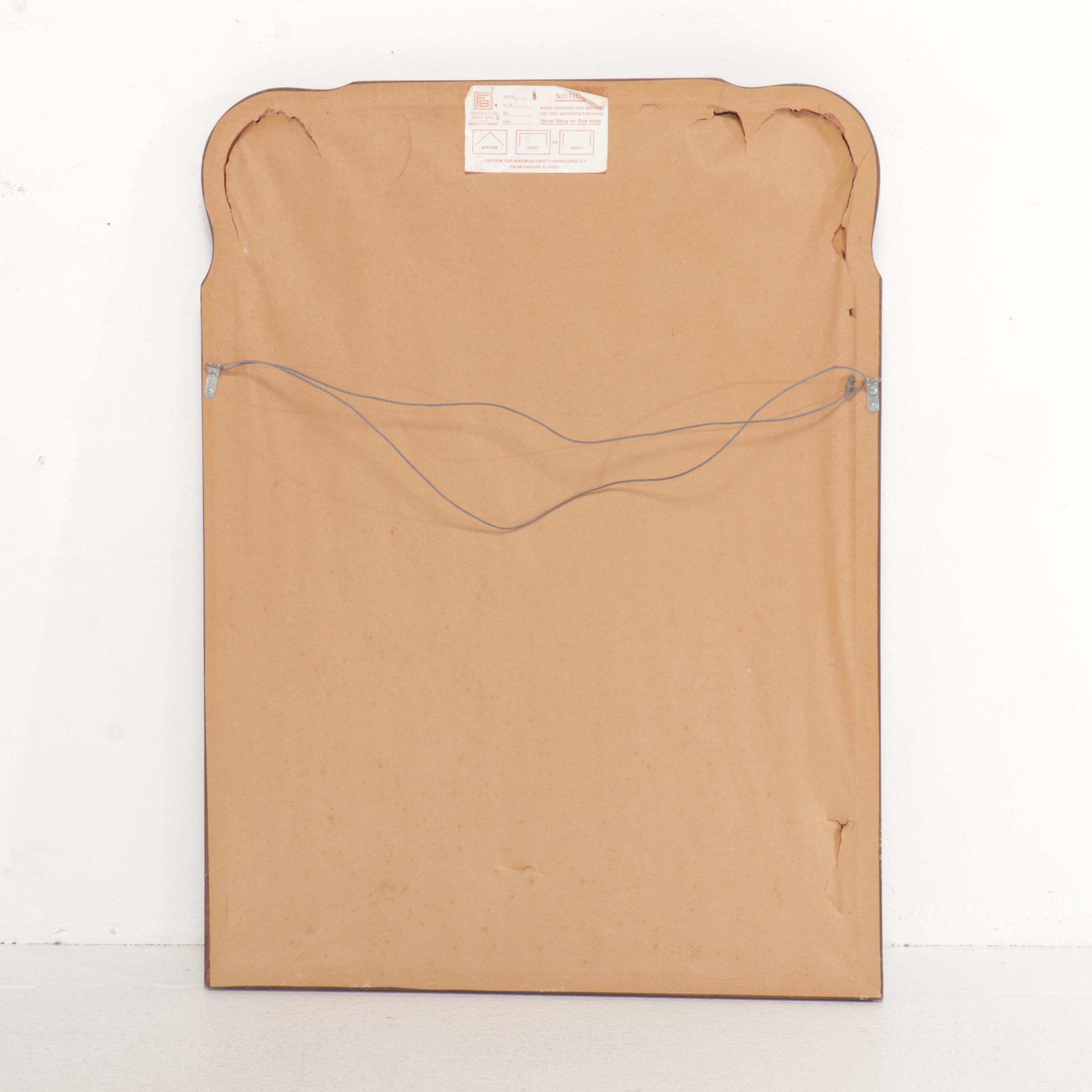 Friedman Bros. Queen Anne Style Mahogany Finish Wall Mirror