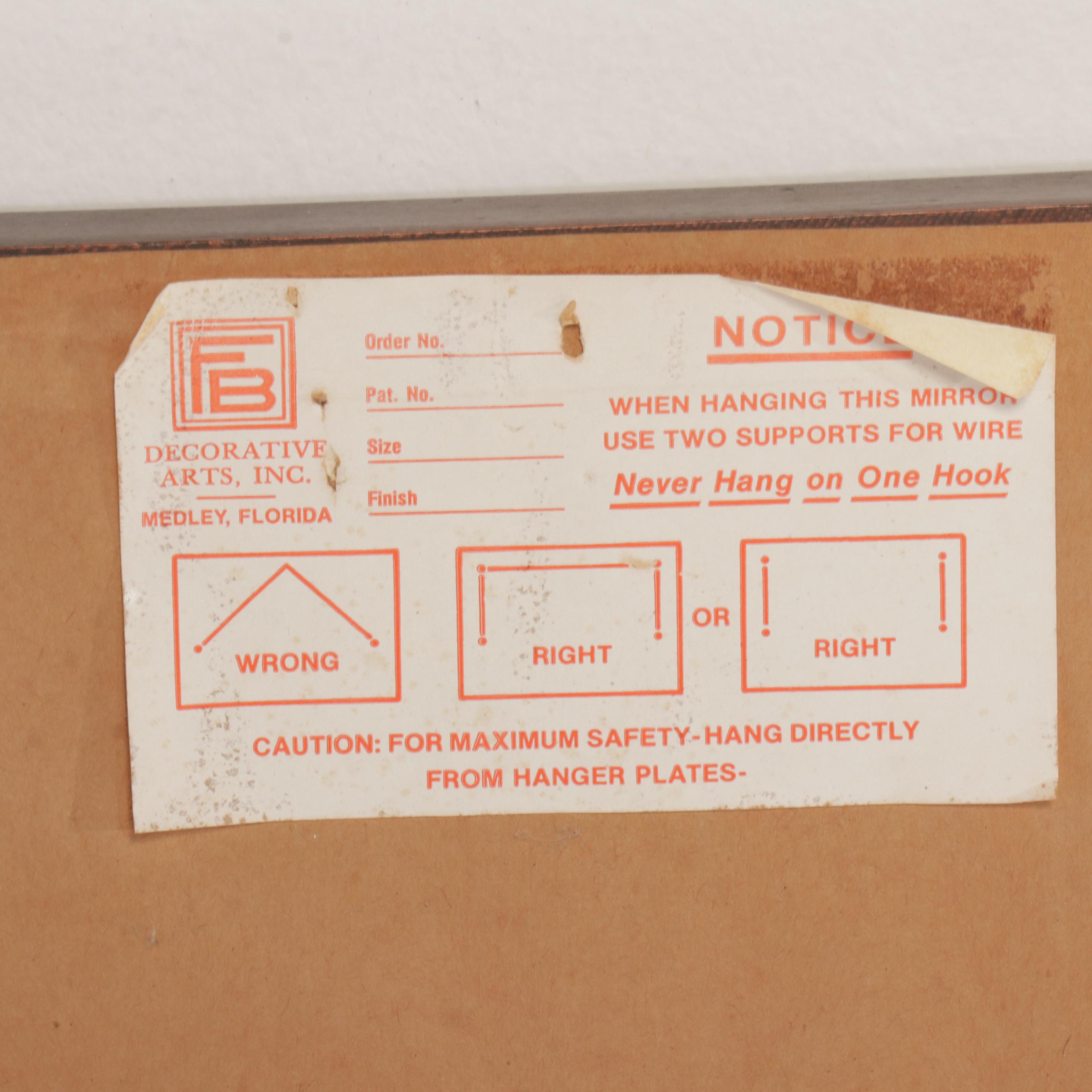 Friedman Bros. Queen Anne Style Mahogany Finish Wall Mirror