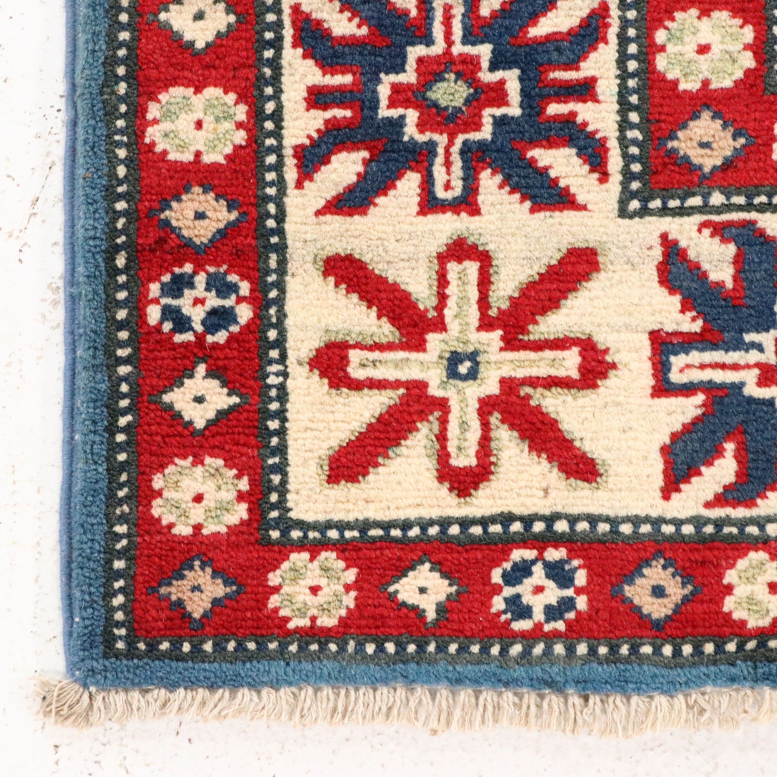 5' x 6'5 Hand-Knotted Pakistani Kazak Area Rug