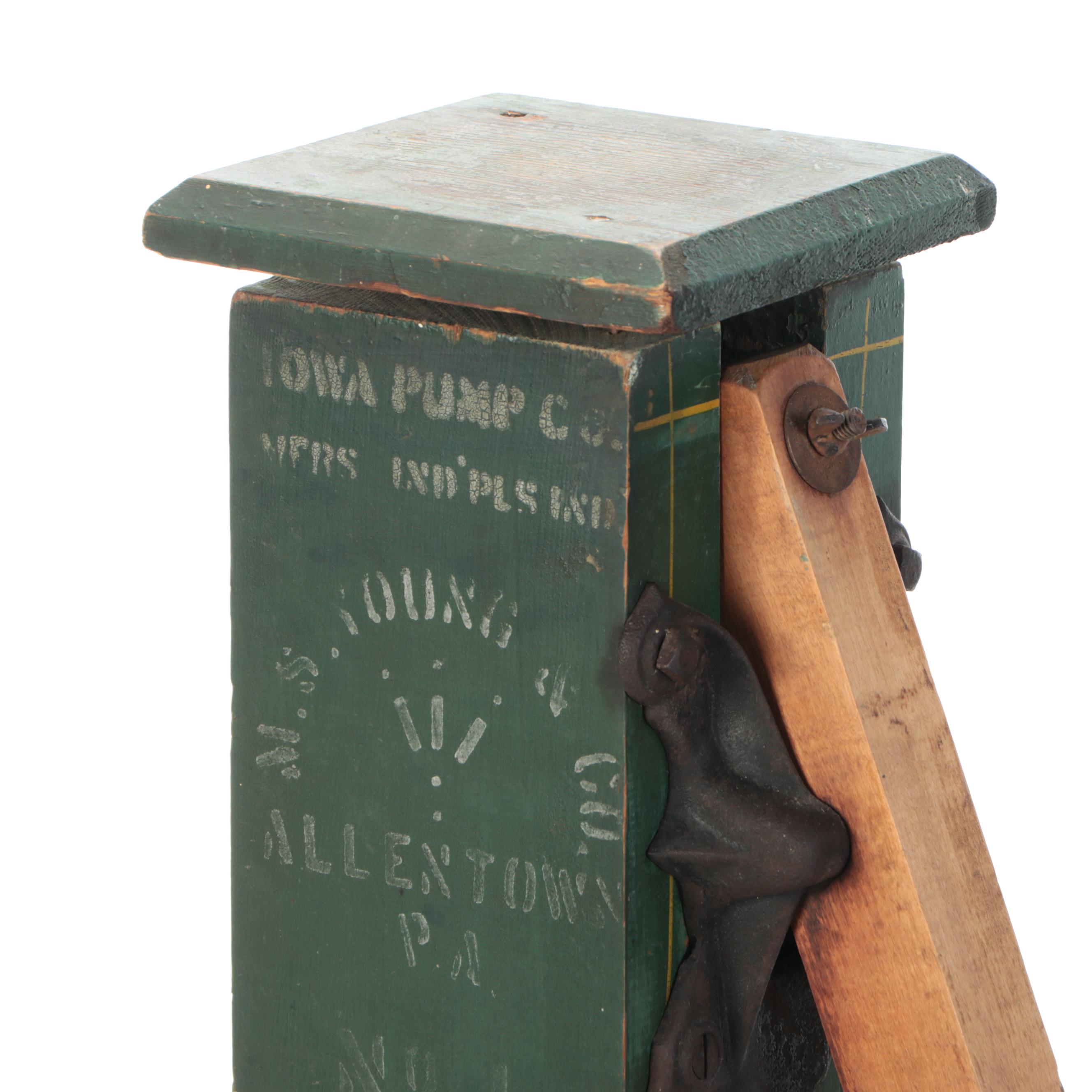 Iowa Pump Co. Painted Wood Decorative Water Pump
