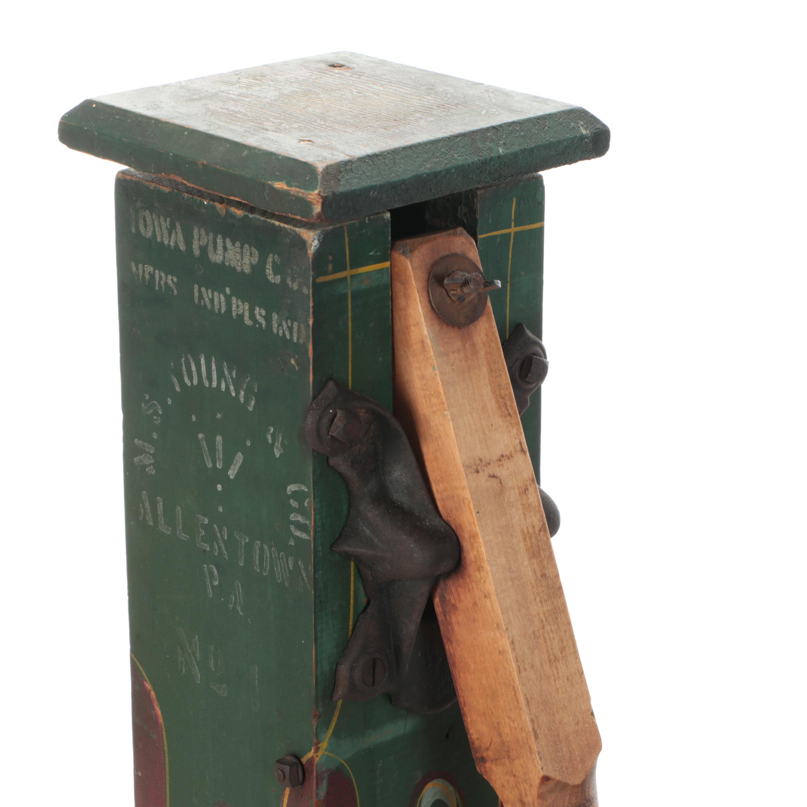 Iowa Pump Co. Painted Wood Decorative Water Pump