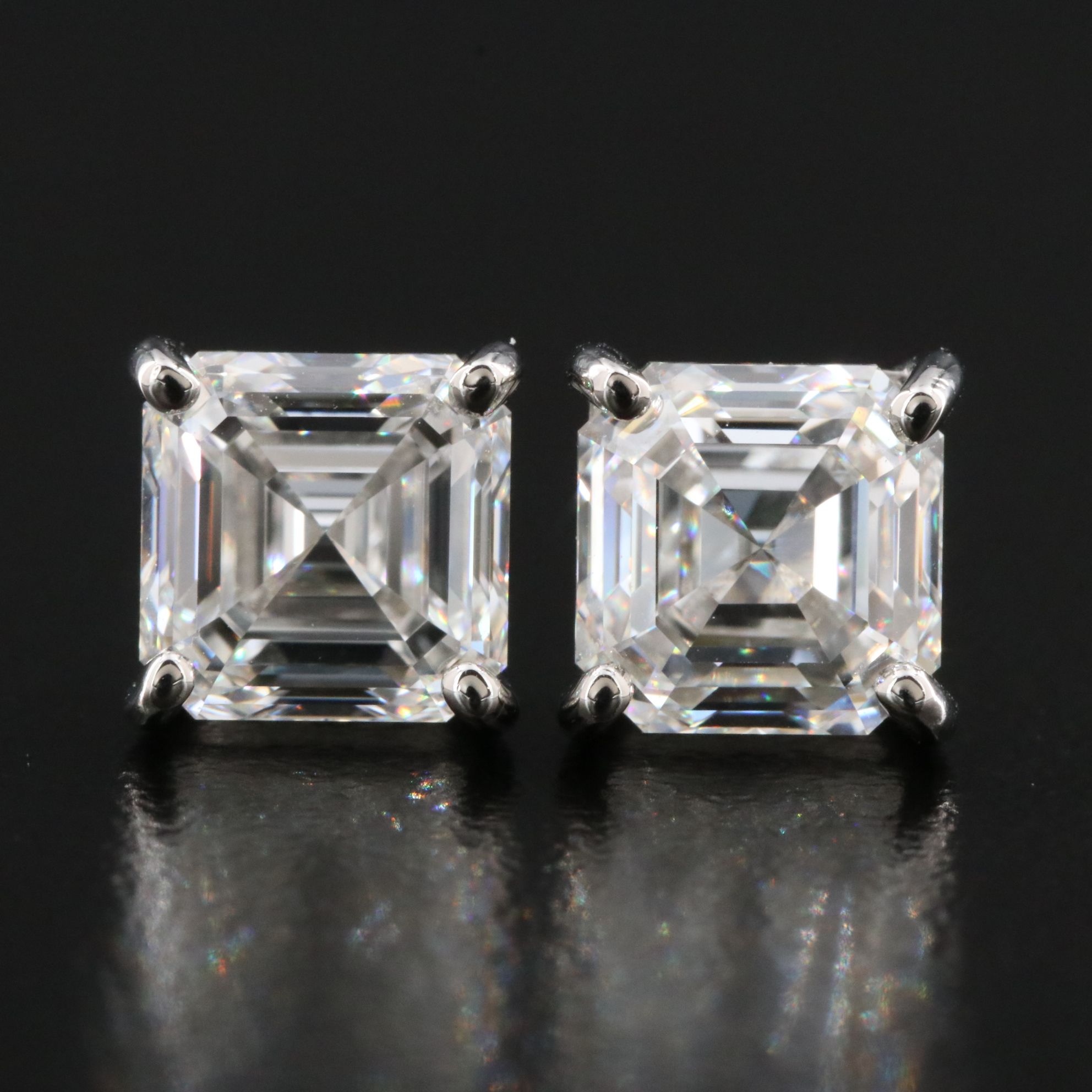 Platinum 4.06 CTW Lab Grown Diamond Stud Earrings with IGI Reports