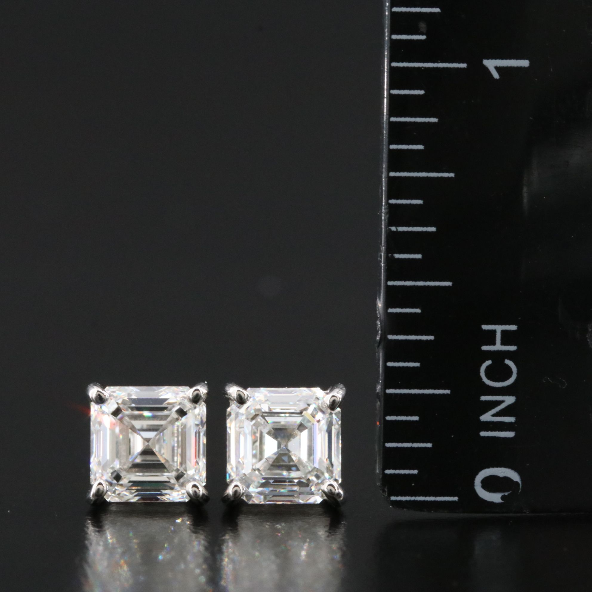 Platinum 4.06 CTW Lab Grown Diamond Stud Earrings with IGI Reports