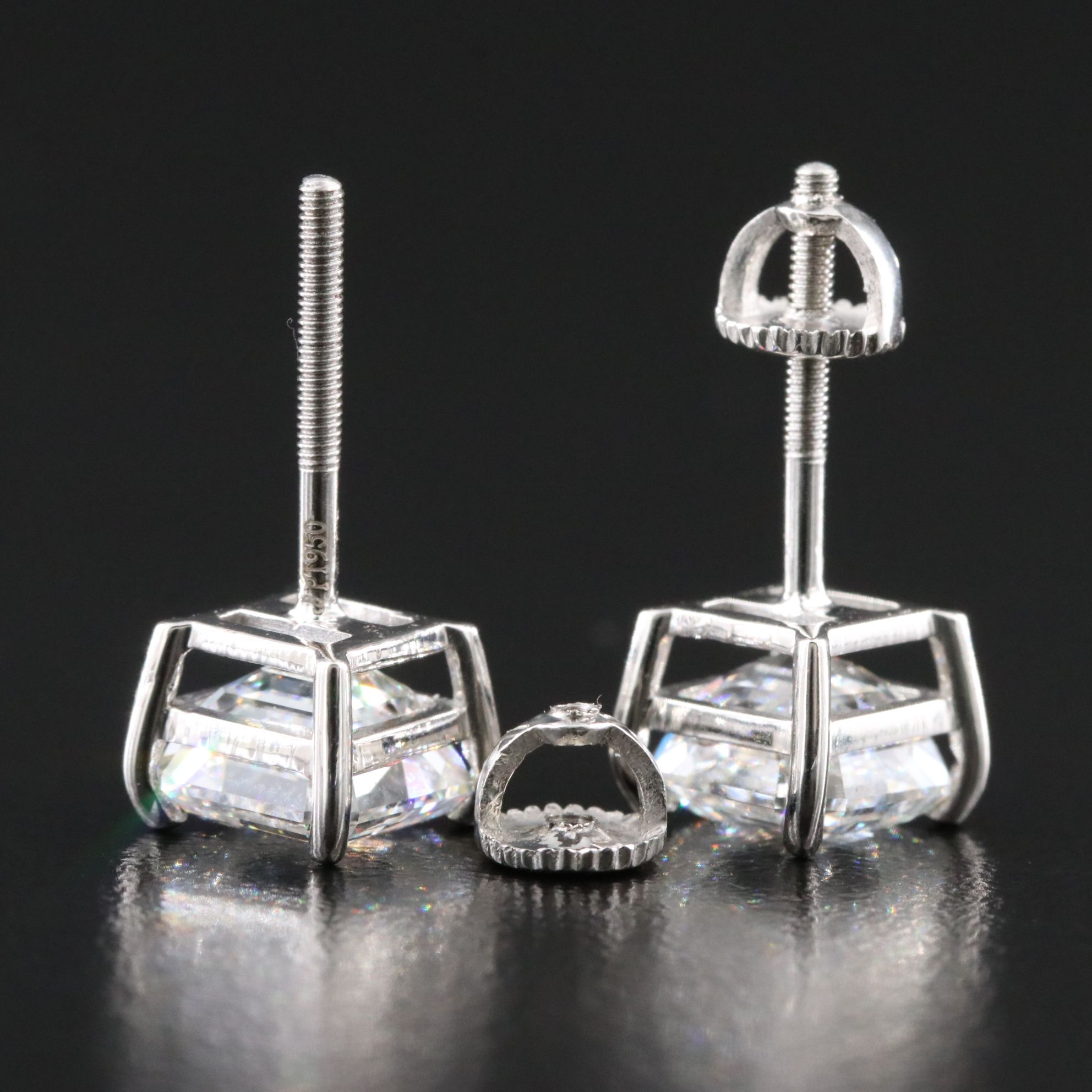 Platinum 4.06 CTW Lab Grown Diamond Stud Earrings with IGI Reports