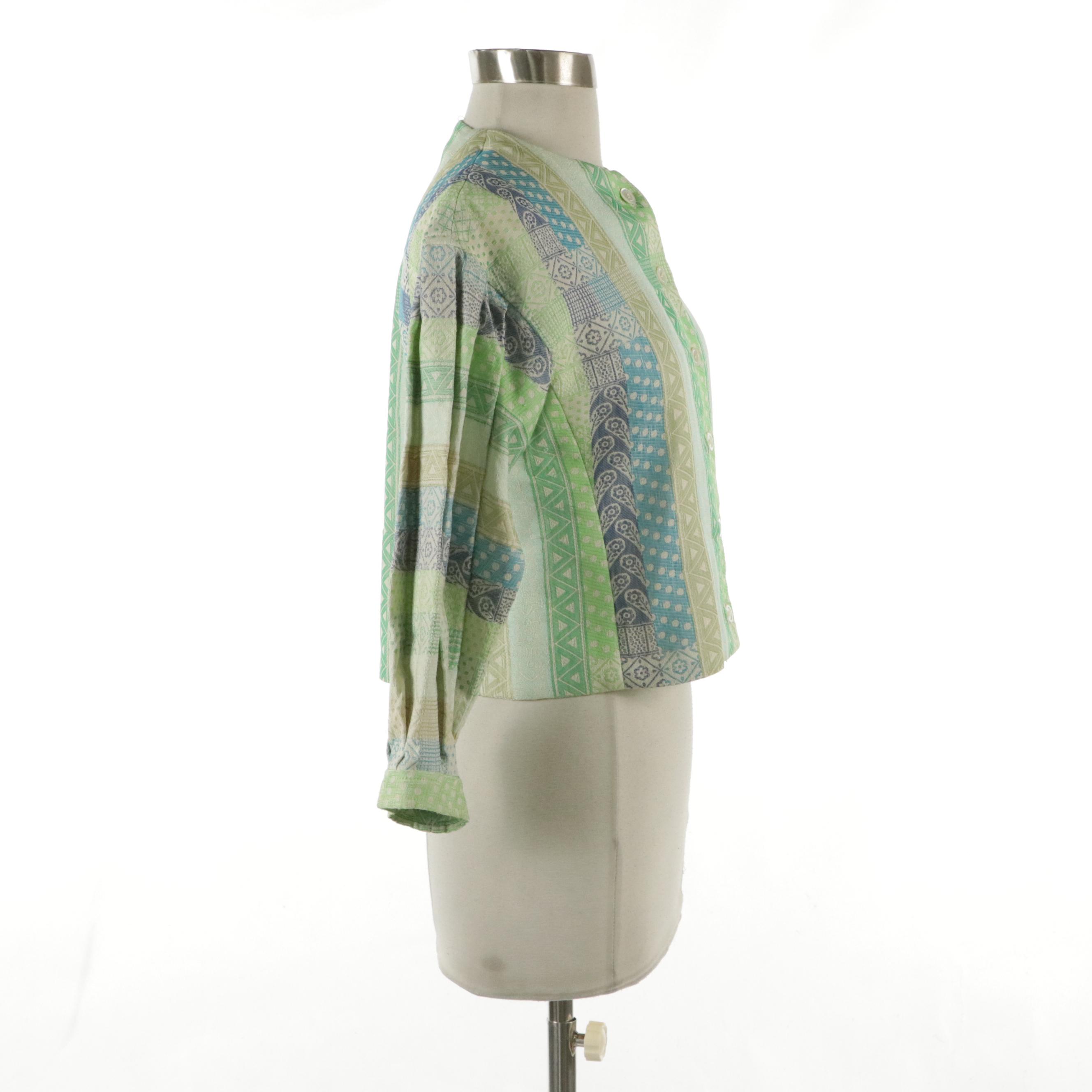 Lanvin Boutique Multicolored Pattern Button-Front Jacket, 1970's