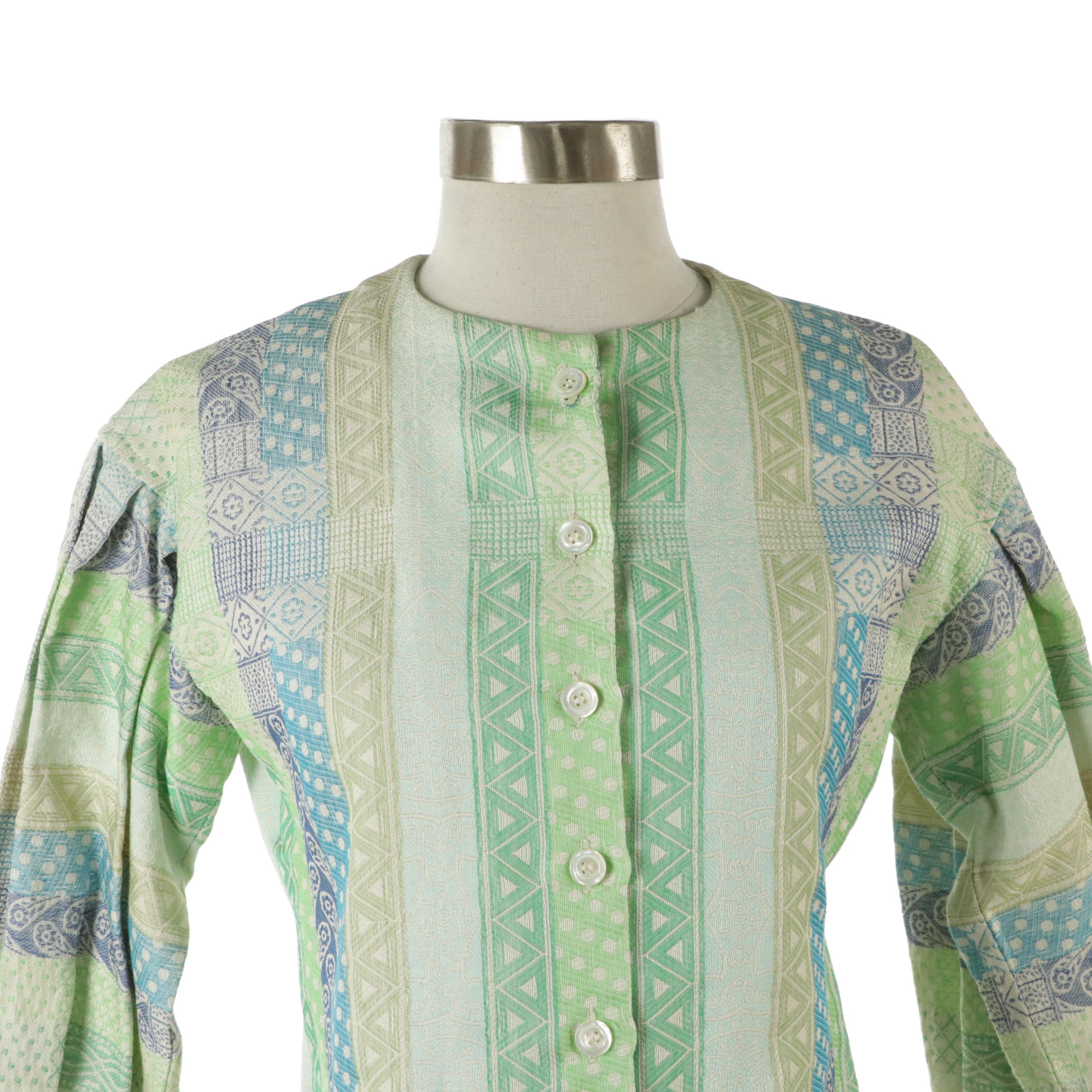 Lanvin Boutique Multicolored Pattern Button-Front Jacket, 1970's