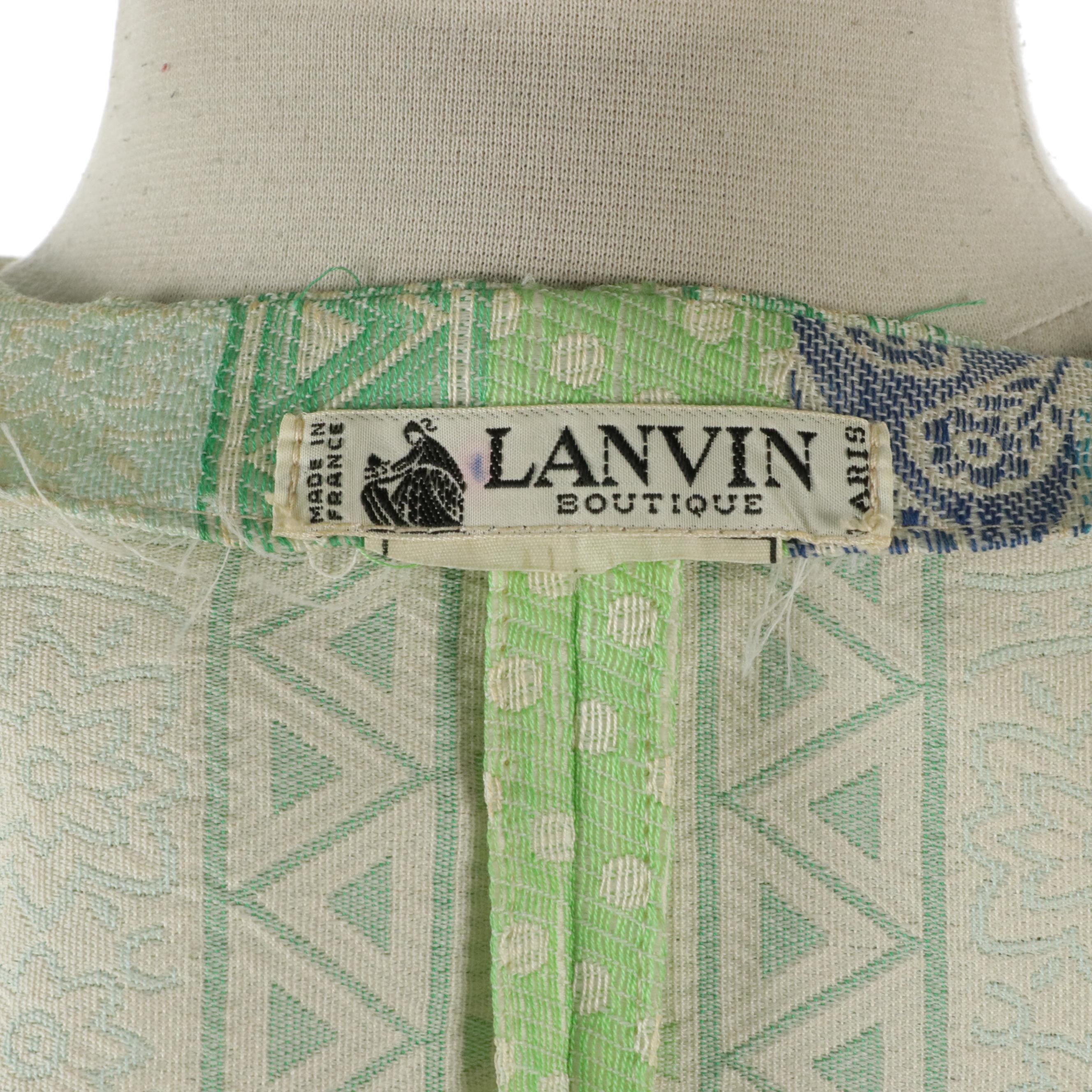Lanvin Boutique Multicolored Pattern Button-Front Jacket, 1970's