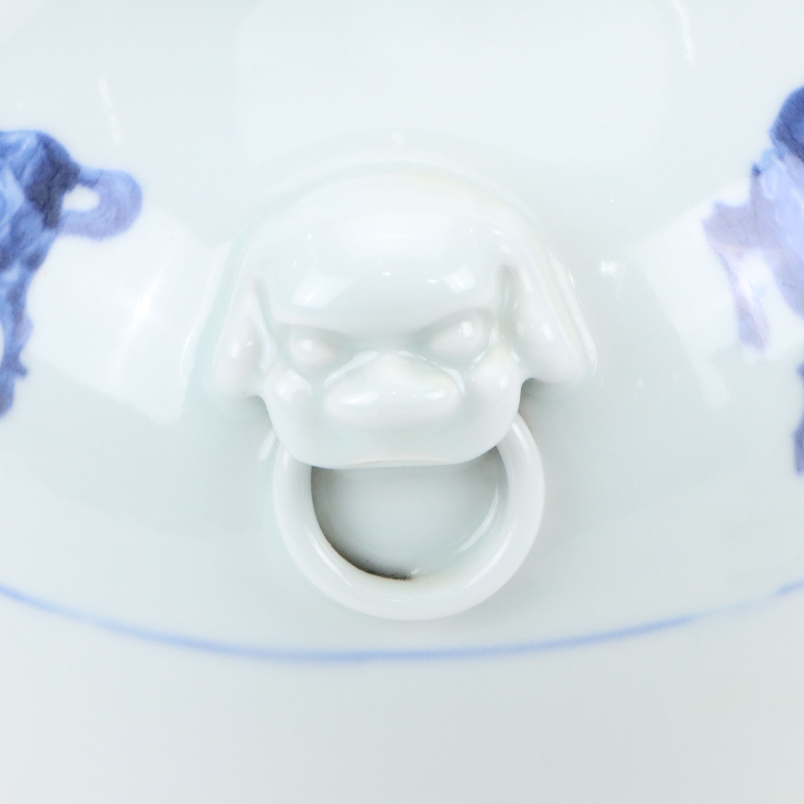 Royal Copenhagen Porcelain Candelabra with Blue on White Porcelain Vase