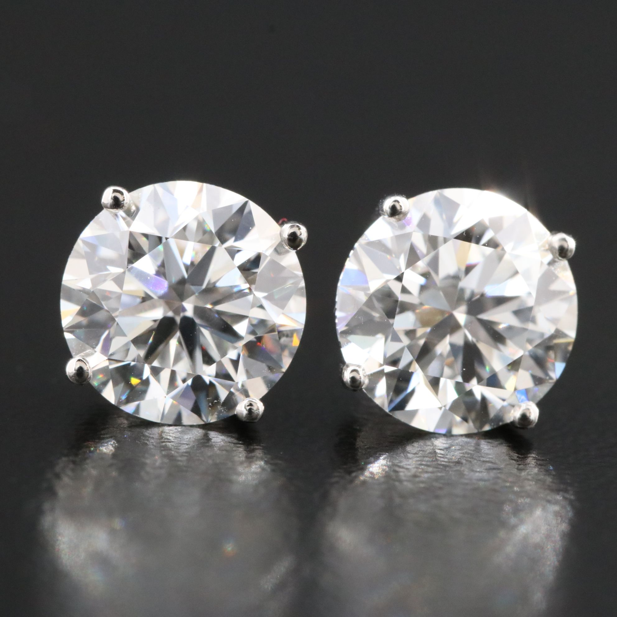 Platinum 4.01 CTW Lab Grown Diamond Stud Earrings with IGI Reports