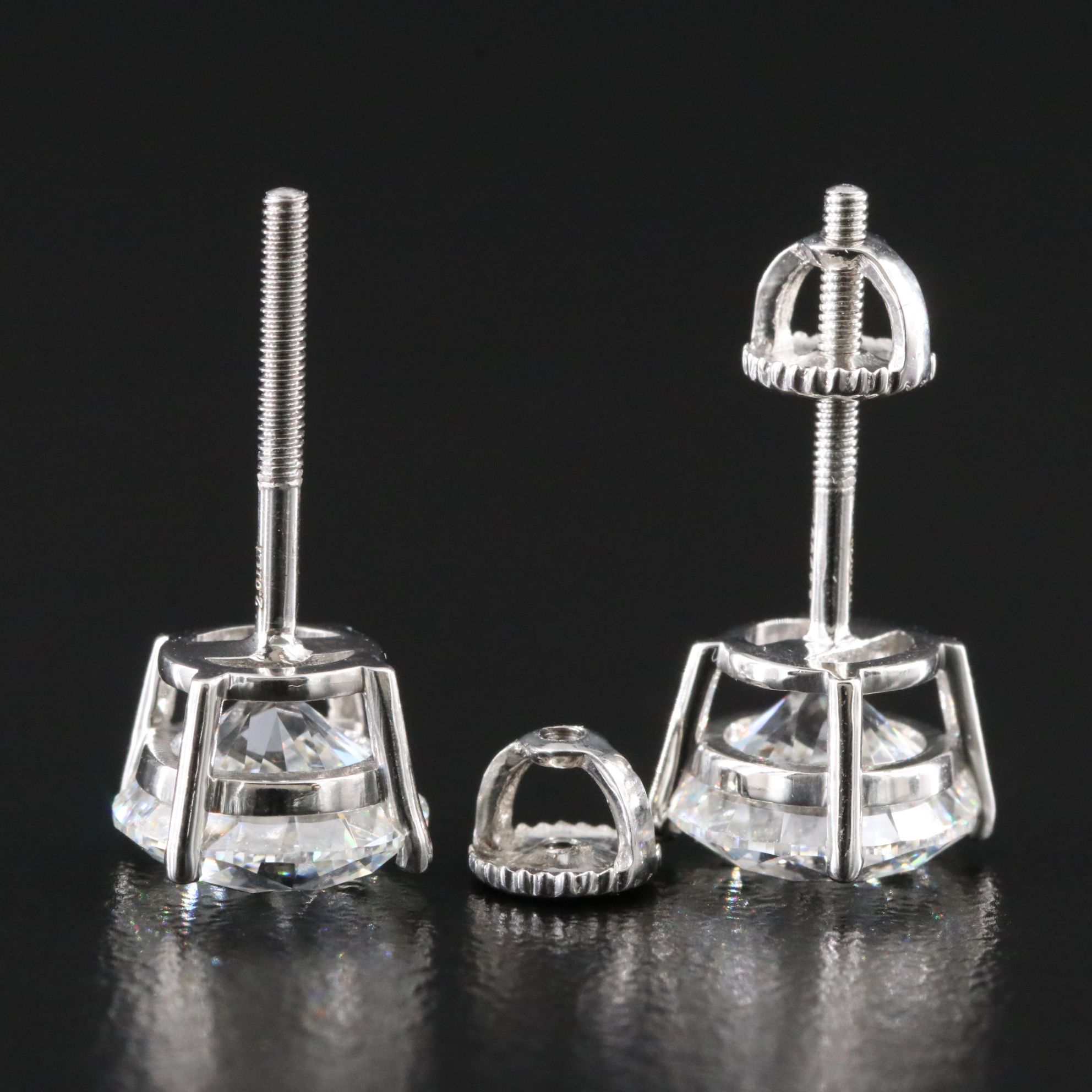 Platinum 4.01 CTW Lab Grown Diamond Stud Earrings with IGI Reports