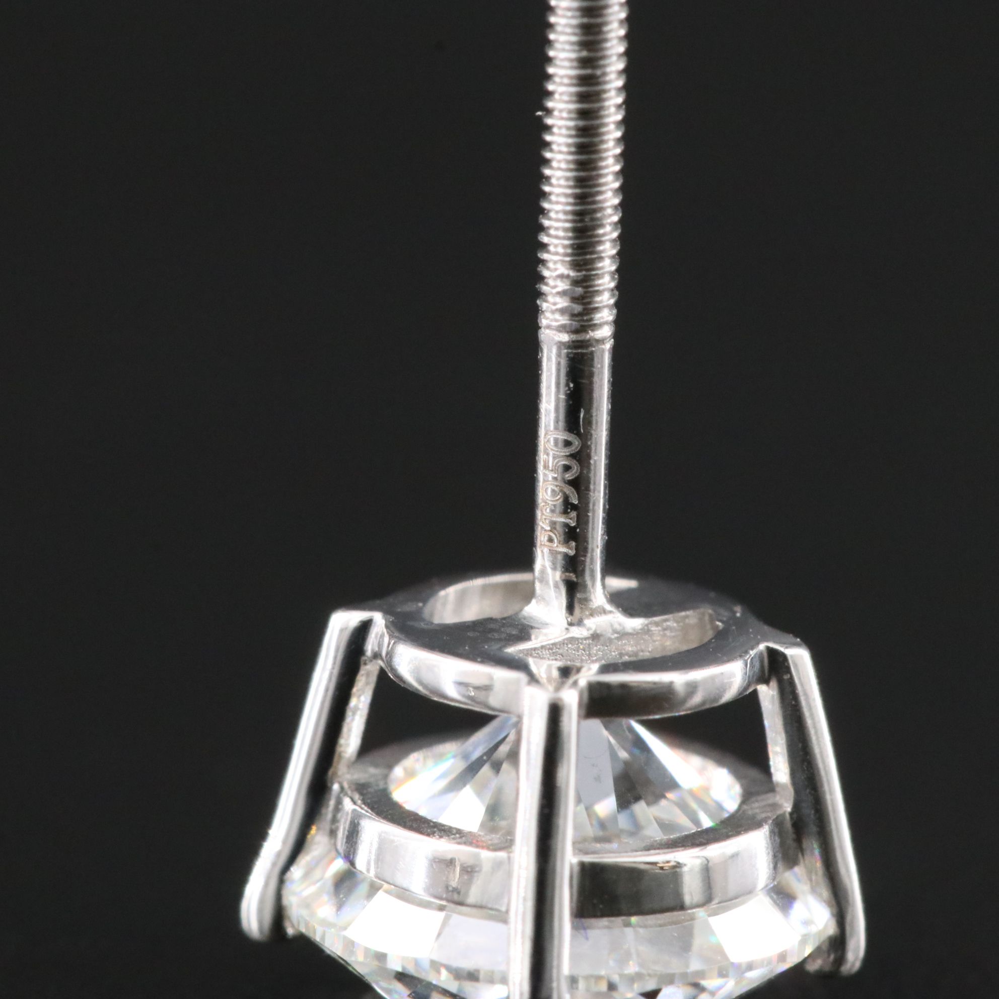 Platinum 4.01 CTW Lab Grown Diamond Stud Earrings with IGI Reports