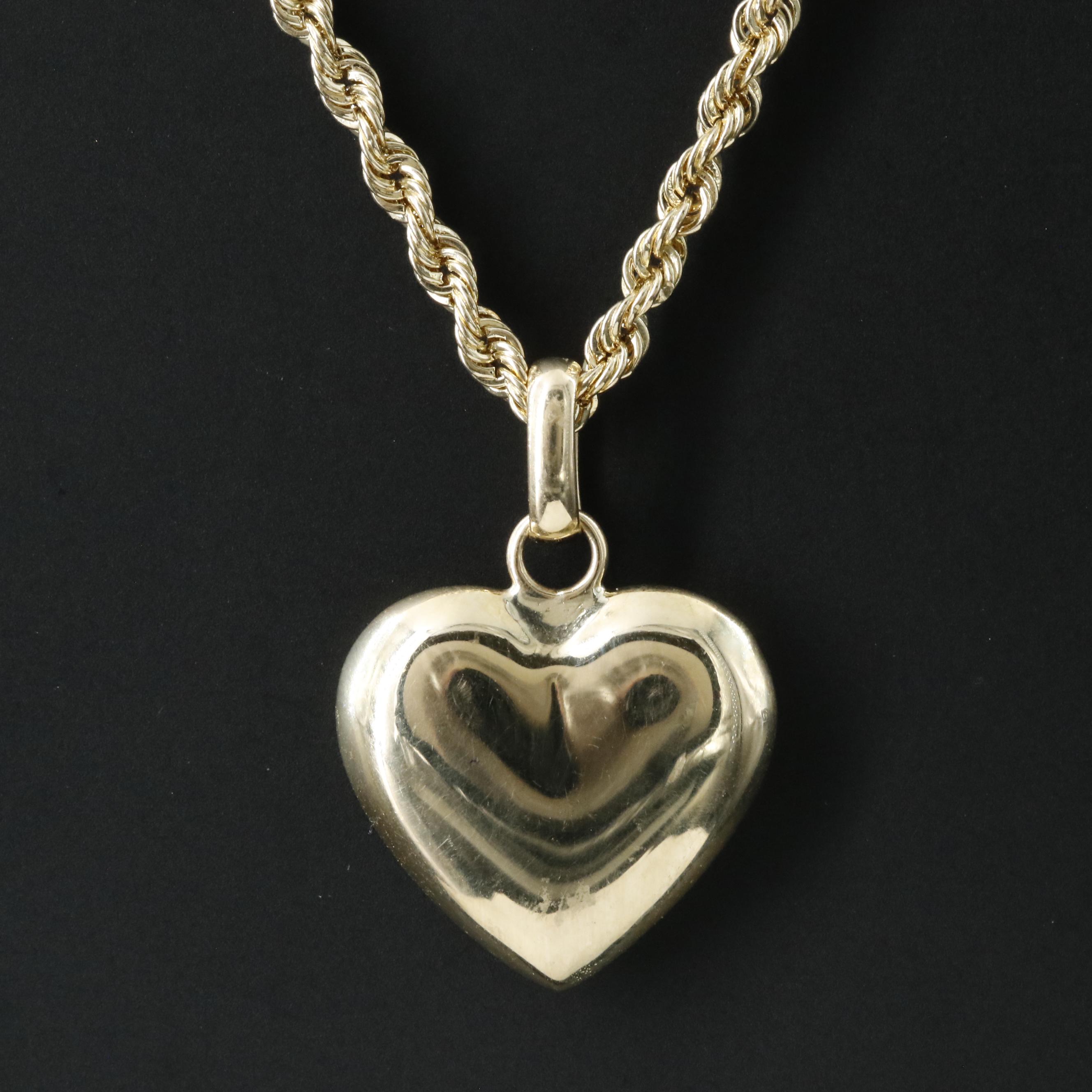 10K Heart Pendant Necklace