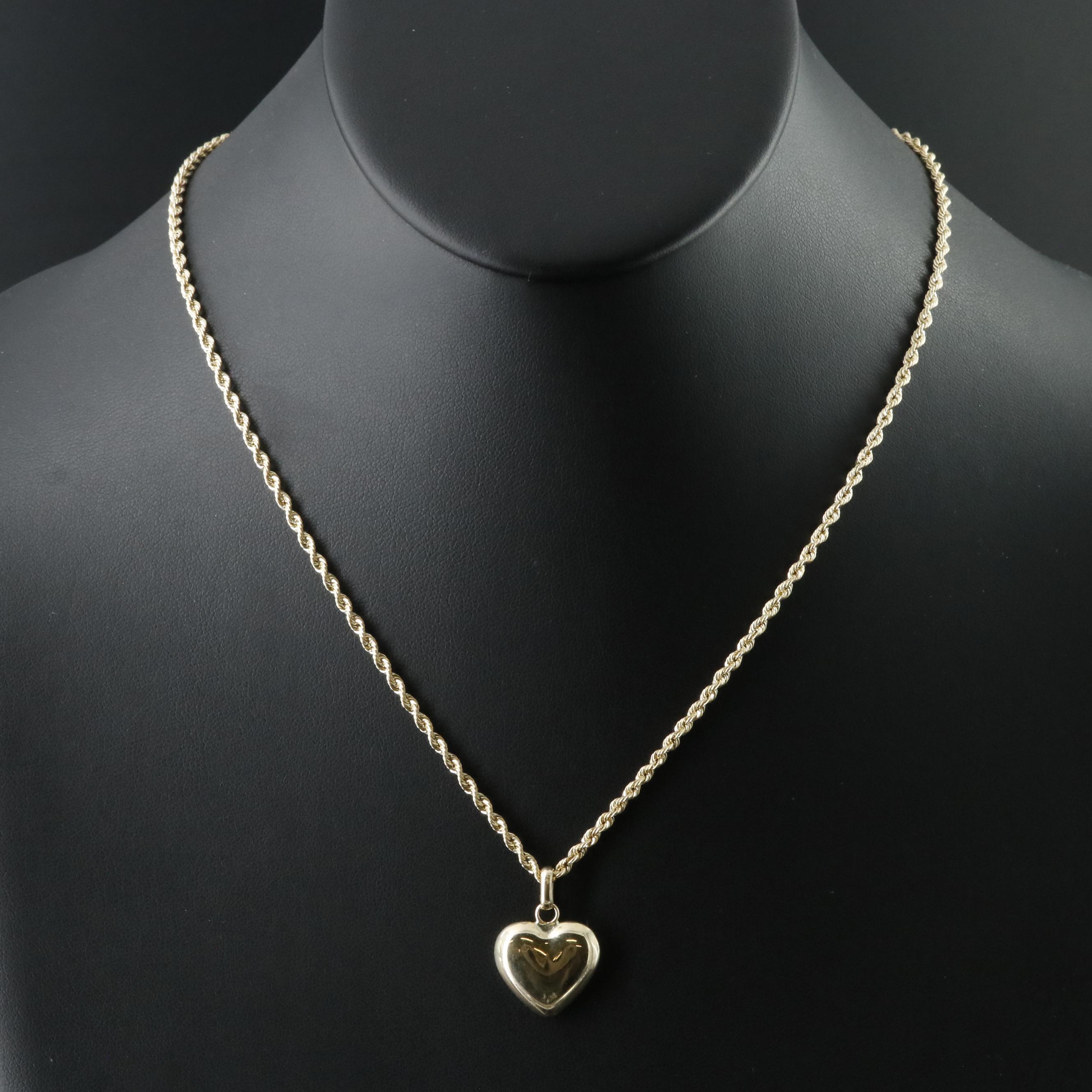 10K Heart Pendant Necklace